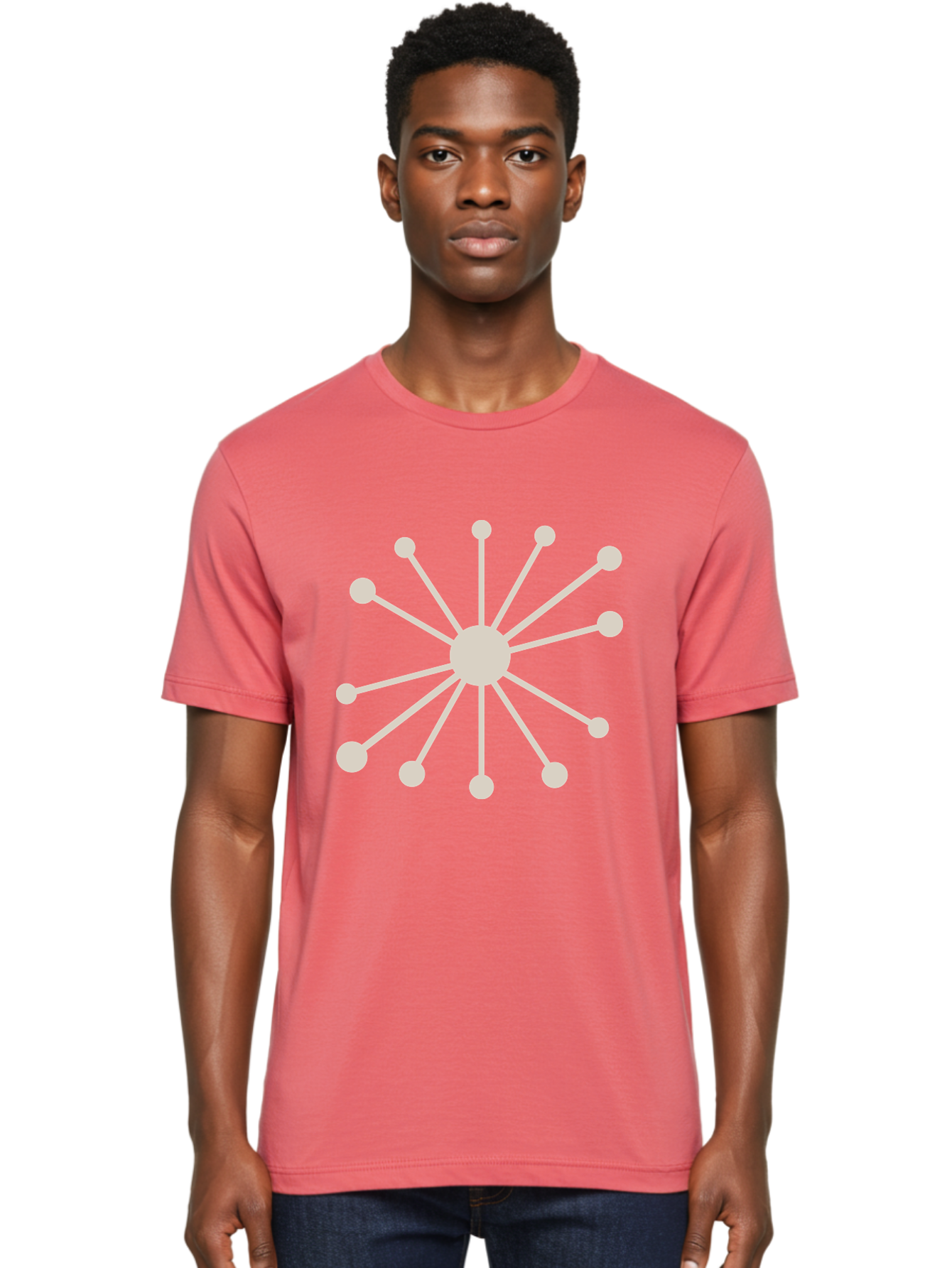 Molecular-Structure Men'S Graphic Tee, 100% Cotton, Comfortable Casual Summer Wear, Machine Washable, Network Diagram, Interconnected Nodes, Web Design, Digital Connections, Futuristic Tech, Abstract Art, Modern Graphic, Minimalist Style Aad010 22
