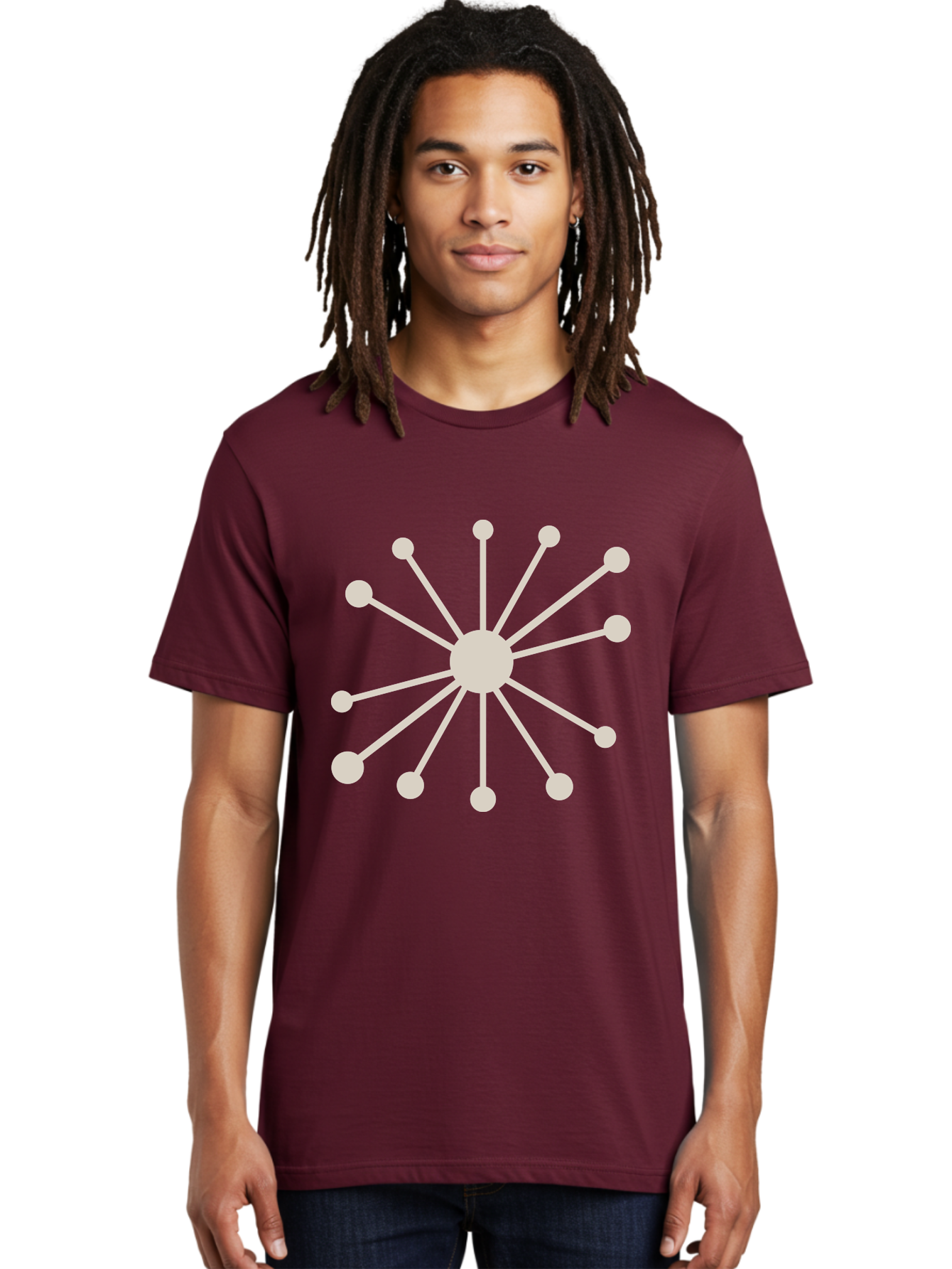 Molecular-Structure Men'S Graphic Tee, 100% Cotton, Comfortable Casual Summer Wear, Machine Washable, Network Diagram, Interconnected Nodes, Web Design, Digital Connections, Futuristic Tech, Abstract Art, Modern Graphic, Minimalist Style Aad010 20
