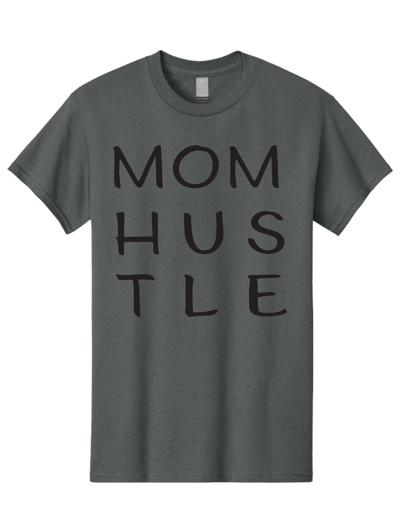 Mom-Hustle Men'S Graphic Tee, 100% Cotton, Comfortable Casual Summer Wear, Machine Washable, Motivational Quote, Mom Hustle, Handwritten Text, Black Font, Inspirational Phrase, Empowerment Message, Handwritten Style Aad011 4