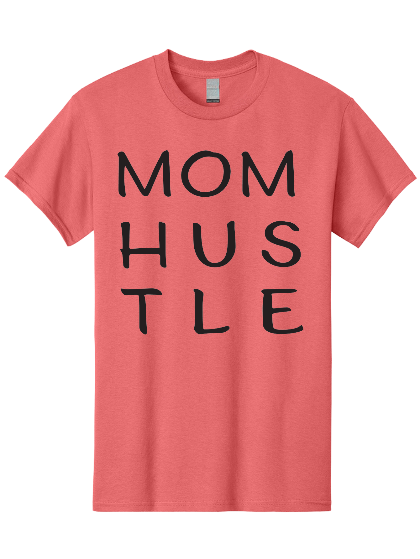 Mom-Hustle Men'S Graphic Tee, 100% Cotton, Comfortable Casual Summer Wear, Machine Washable, Motivational Quote, Mom Hustle, Handwritten Text, Black Font, Inspirational Phrase, Empowerment Message, Handwritten Style Aad011 5