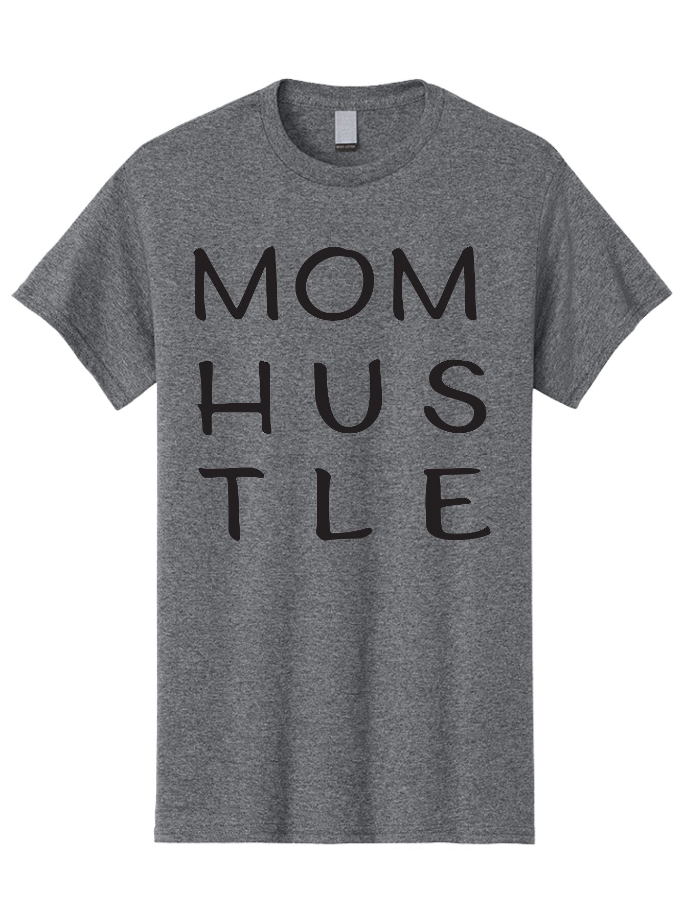 Mom-Hustle Men'S Graphic Tee, 100% Cotton, Comfortable Casual Summer Wear, Machine Washable, Motivational Quote, Mom Hustle, Handwritten Text, Black Font, Inspirational Phrase, Empowerment Message, Handwritten Style Aad011 7