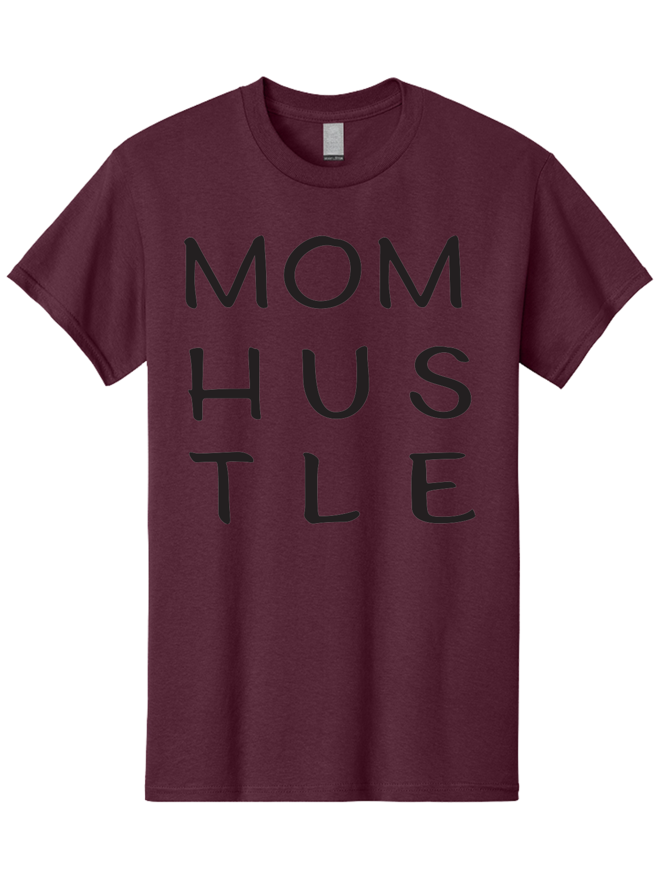 Mom-Hustle Men'S Graphic Tee, 100% Cotton, Comfortable Casual Summer Wear, Machine Washable, Motivational Quote, Mom Hustle, Handwritten Text, Black Font, Inspirational Phrase, Empowerment Message, Handwritten Style Aad011 15