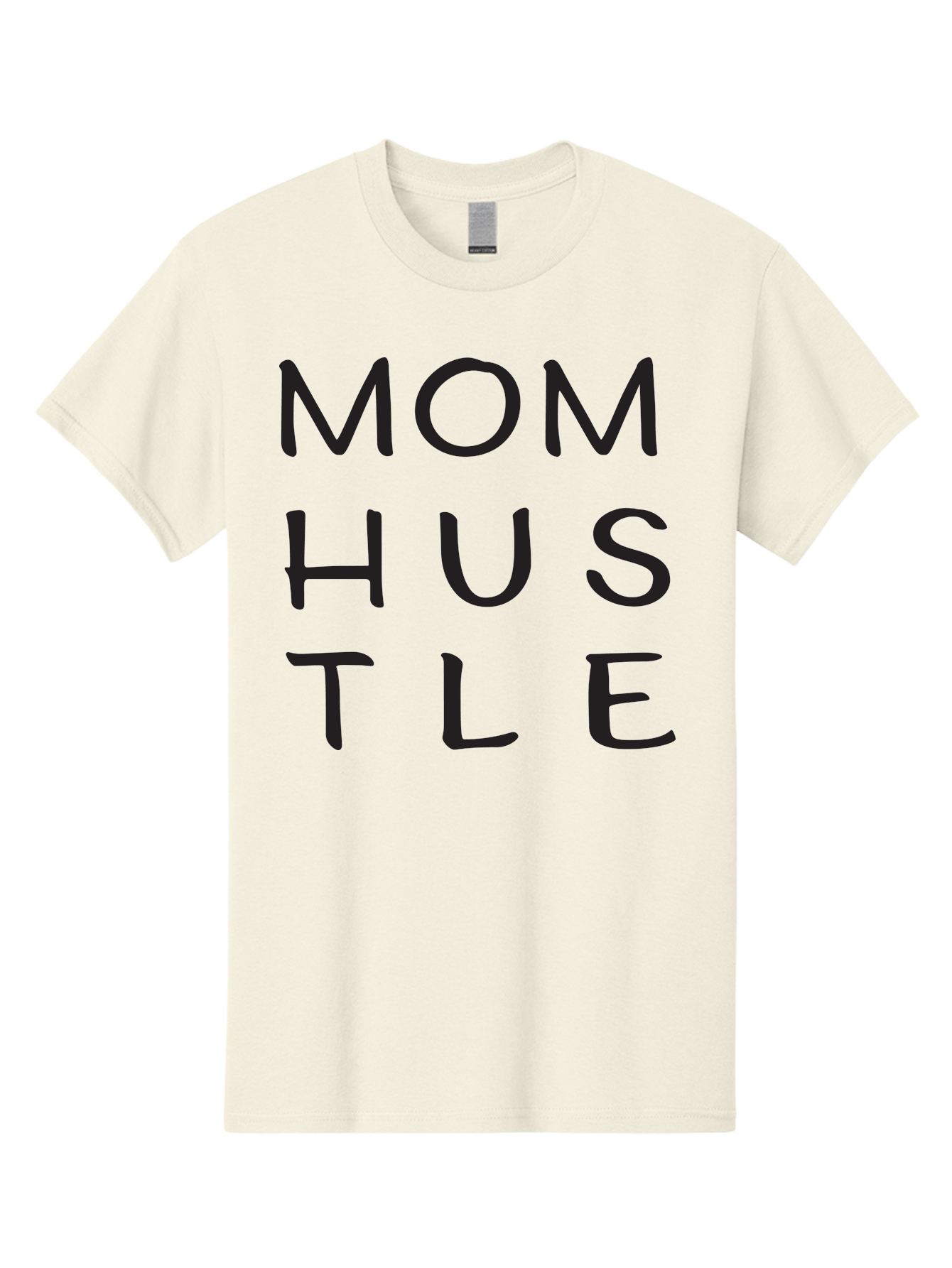 Mom-Hustle Men'S Graphic Tee, 100% Cotton, Comfortable Casual Summer Wear, Machine Washable, Motivational Quote, Mom Hustle, Handwritten Text, Black Font, Inspirational Phrase, Empowerment Message, Handwritten Style Aad011 7