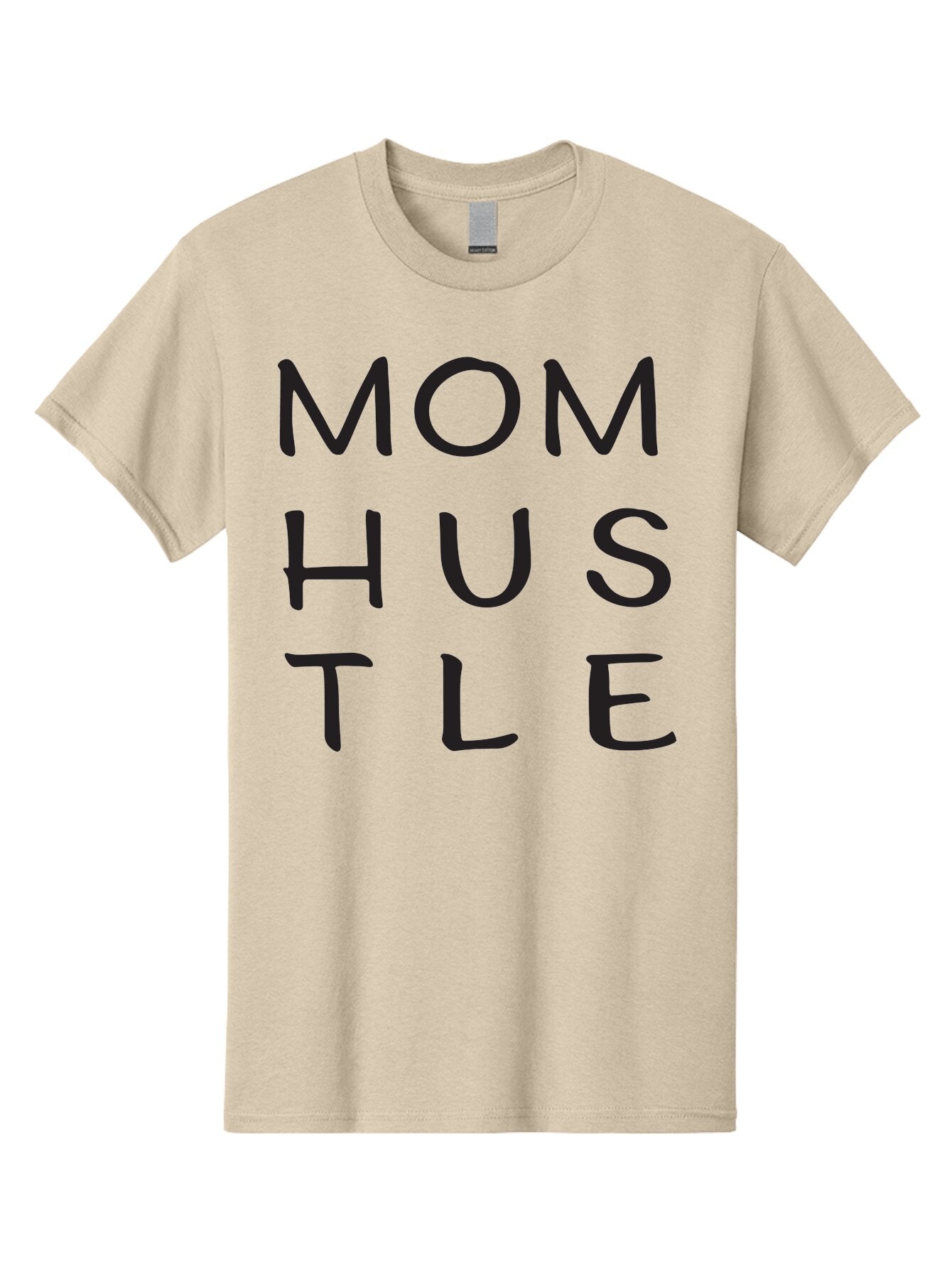 Mom-Hustle Men'S Graphic Tee, 100% Cotton, Comfortable Casual Summer Wear, Machine Washable, Motivational Quote, Mom Hustle, Handwritten Text, Black Font, Inspirational Phrase, Empowerment Message, Handwritten Style Aad011 15