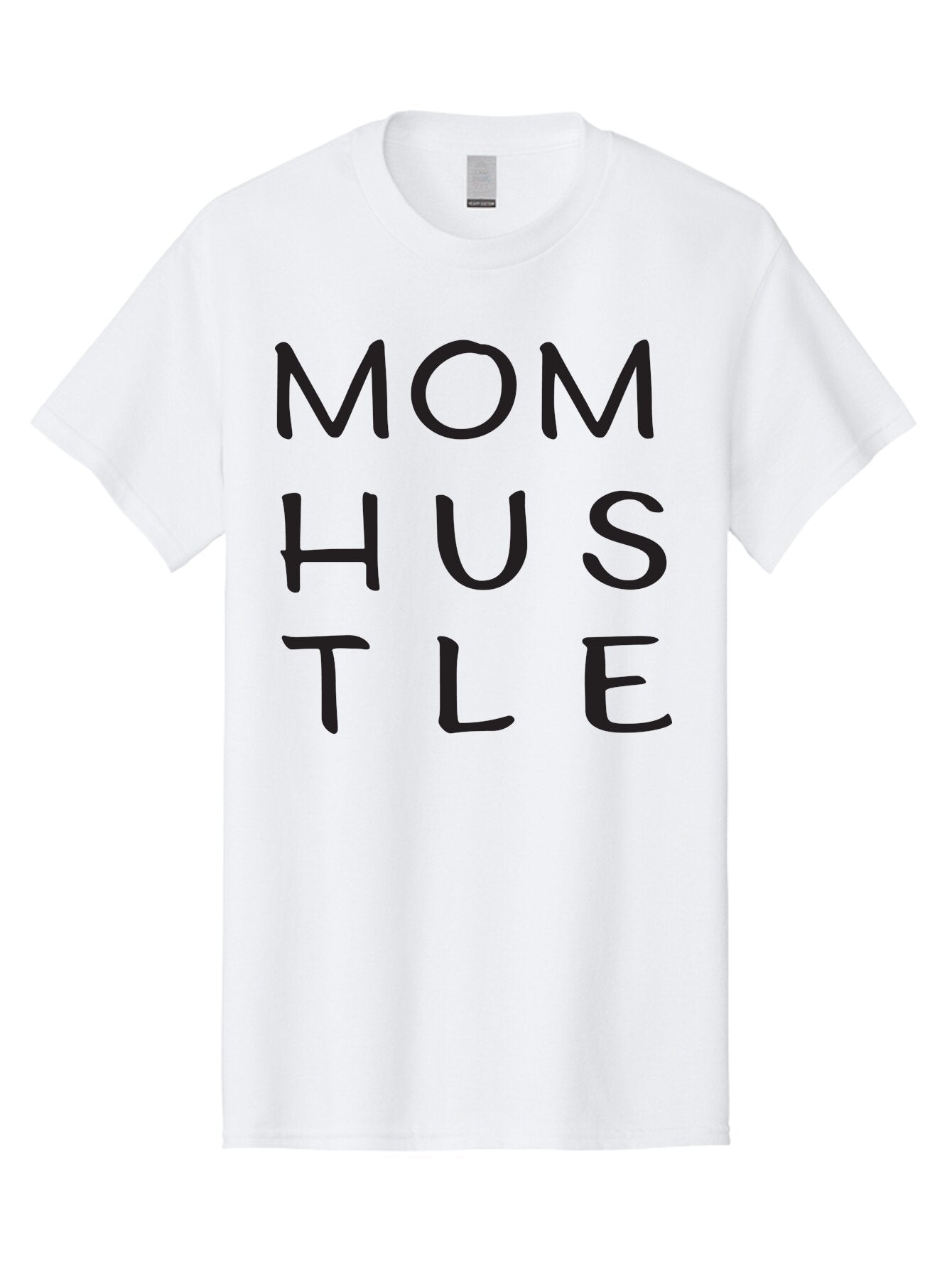 Mom-Hustle Men'S Graphic Tee, 100% Cotton, Comfortable Casual Summer Wear, Machine Washable, Motivational Quote, Mom Hustle, Handwritten Text, Black Font, Inspirational Phrase, Empowerment Message, Handwritten Style Aad011 14