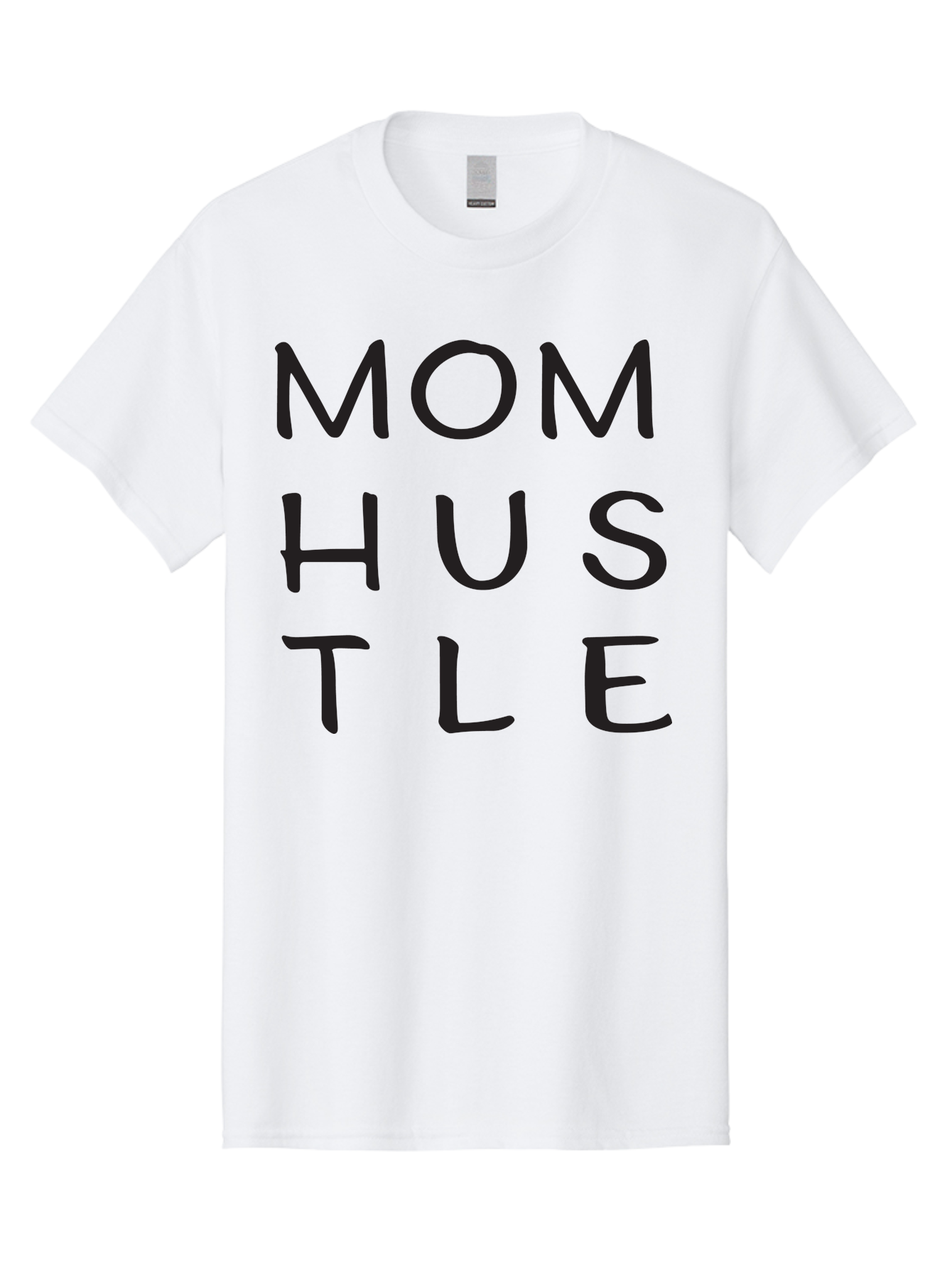 Mom-Hustle Men'S Graphic Tee, 100% Cotton, Comfortable Casual Summer Wear, Machine Washable, Motivational Quote, Mom Hustle, Handwritten Text, Black Font, Inspirational Phrase, Empowerment Message, Handwritten Style Aad011 3