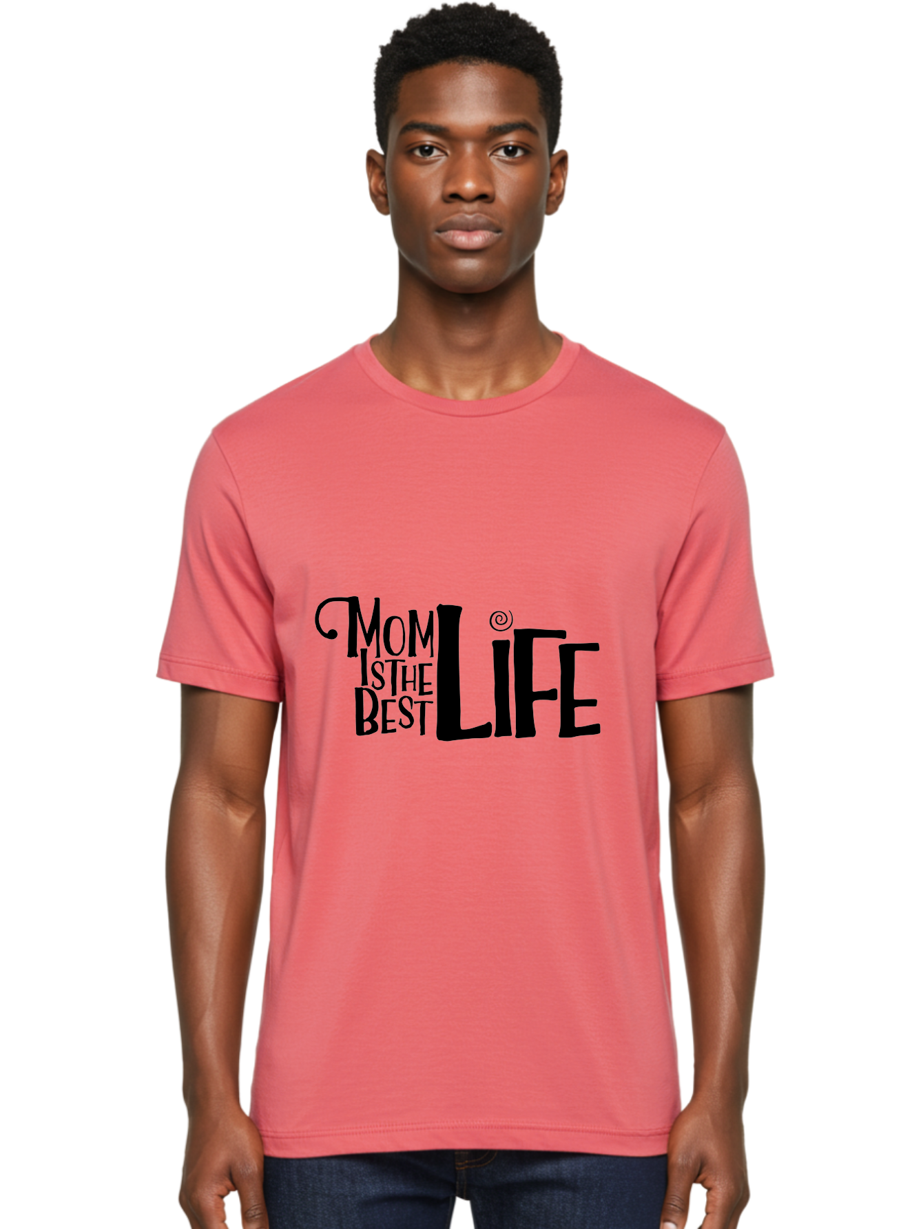 Mom-Is-The-Best-Life Men'S Graphic Tee, 100% Cotton, Comfortable Casual Summer Wear, Machine Washable, Mom Life, Motherhood, Mom Quotes, Inspirational Quotes, Quote Art, Typography, Mom Is The Best, Mother'S Day Gift Ideas, Parenting Aad012 18