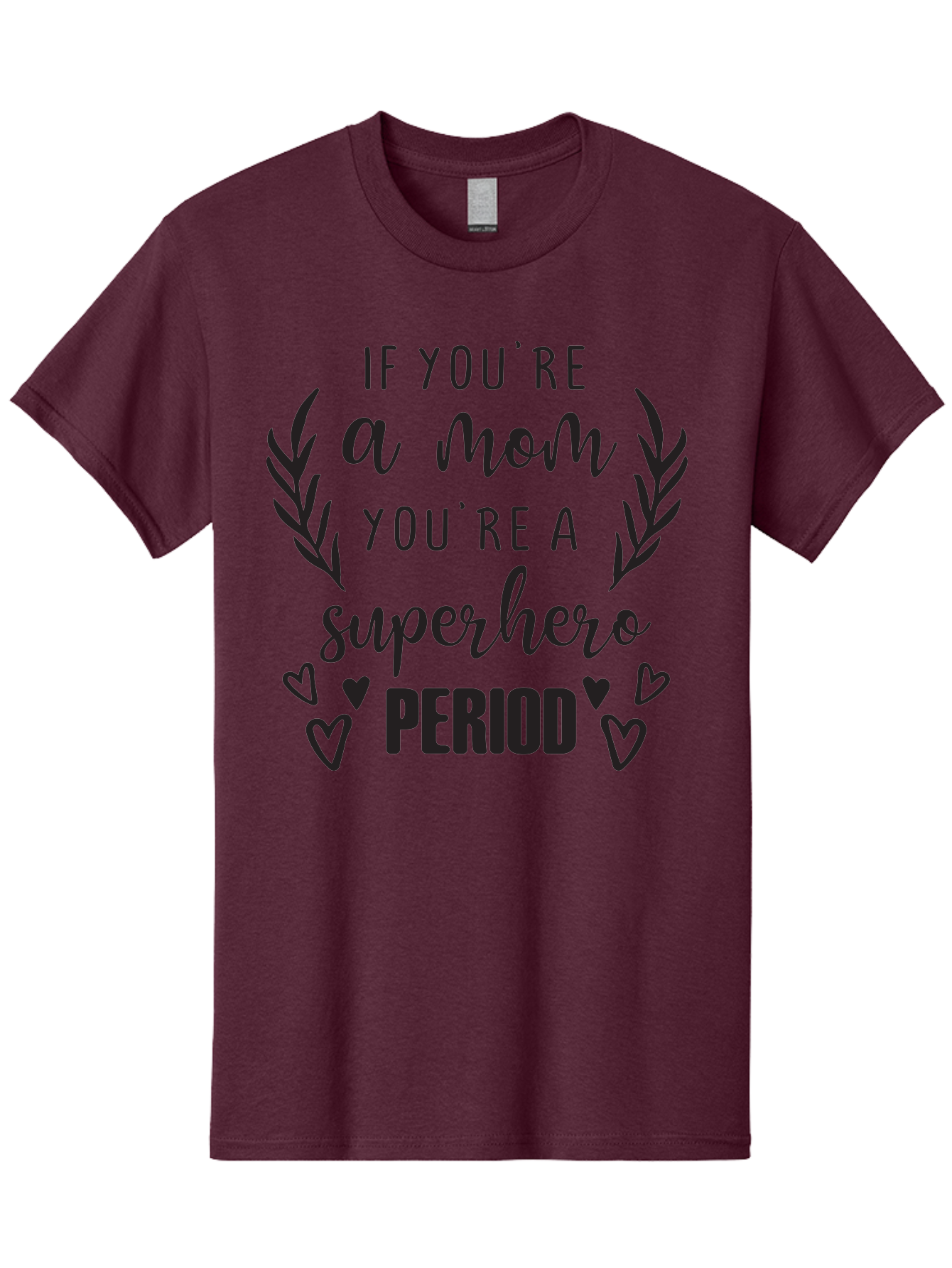 Mom-Superhero Men'S Graphic Tee, 100% Cotton, Comfortable Casual Summer Wear, Machine Washable, Motherhood Empowerment, Superhero Mom, Motherly Love, Inspirational Quote, Positive Affirmation, Heartwarming Message, Laurel Wreath, Hearts, Aad014 11