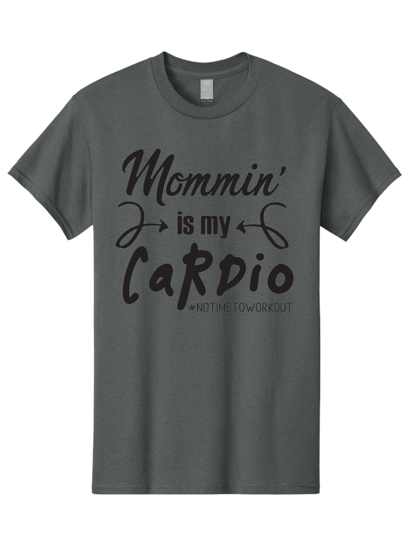 Mommin-Is-My-Cardio Men'S Graphic Tee, 100% Cotton, Comfortable Casual Summer Wear, Machine Washable, Mom Life, Mommin', Cardio Workout, Funny Quotes, Mom Humor, Parenting, Motherhood, Fitness Motivation, Humor For Moms, No Time To Workout Aad016 5