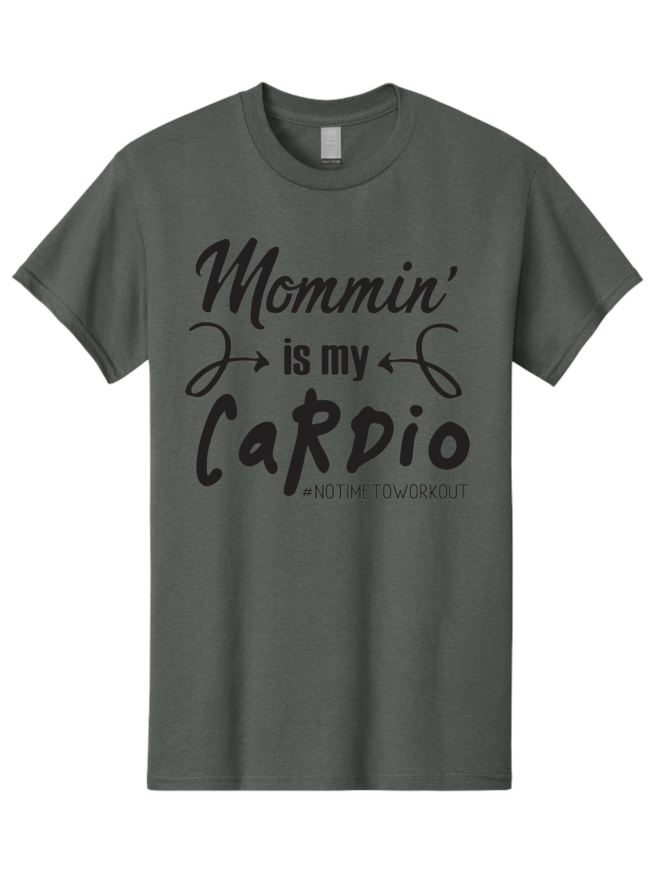 Mommin-Is-My-Cardio Men'S Graphic Tee, 100% Cotton, Comfortable Casual Summer Wear, Machine Washable, Mom Life, Mommin', Cardio Workout, Funny Quotes, Mom Humor, Parenting, Motherhood, Fitness Motivation, Humor For Moms, No Time To Workout Aad016 15
