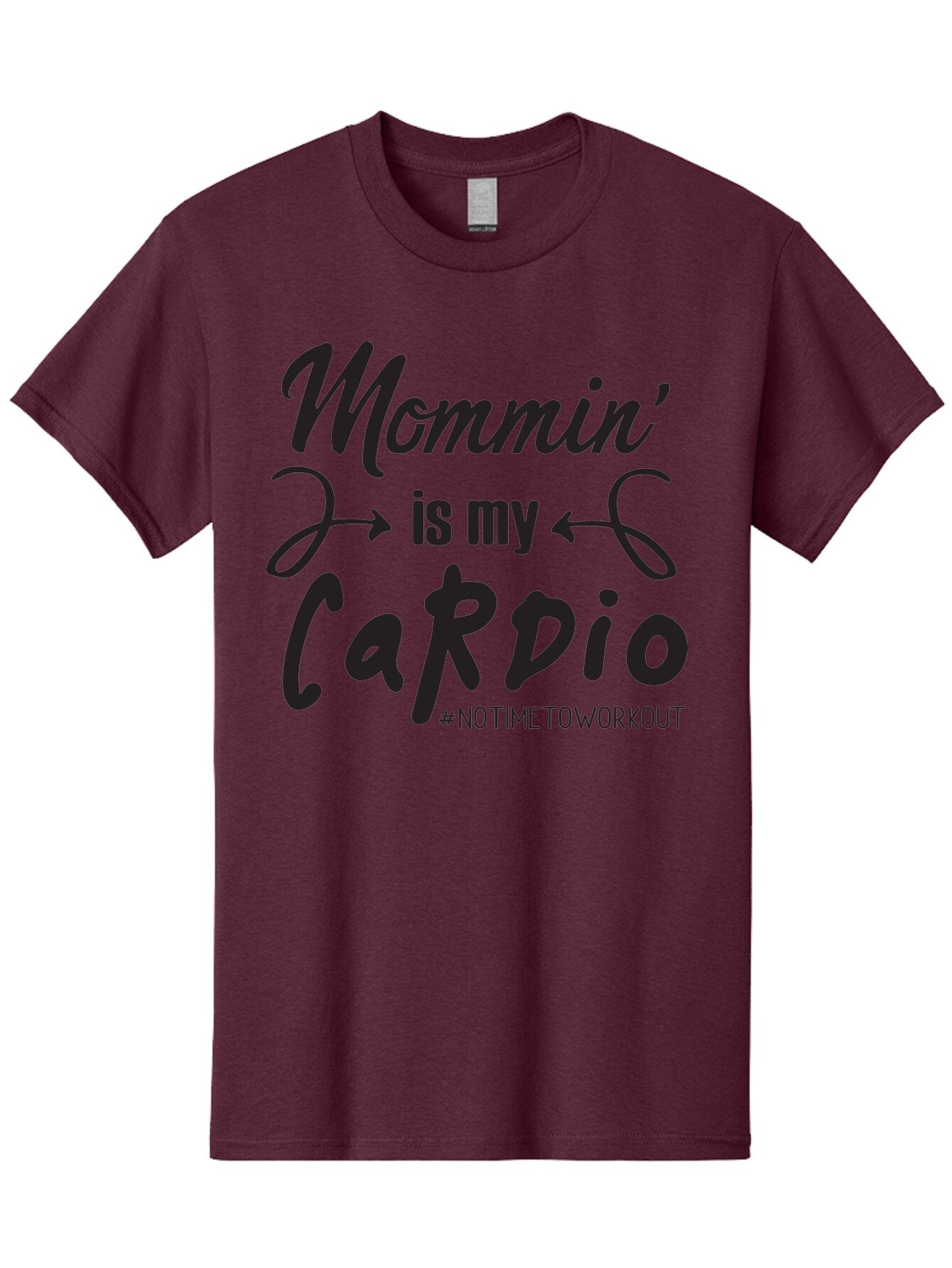 Mommin-Is-My-Cardio Men'S Graphic Tee, 100% Cotton, Comfortable Casual Summer Wear, Machine Washable, Mom Life, Mommin', Cardio Workout, Funny Quotes, Mom Humor, Parenting, Motherhood, Fitness Motivation, Humor For Moms, No Time To Workout Aad016 4