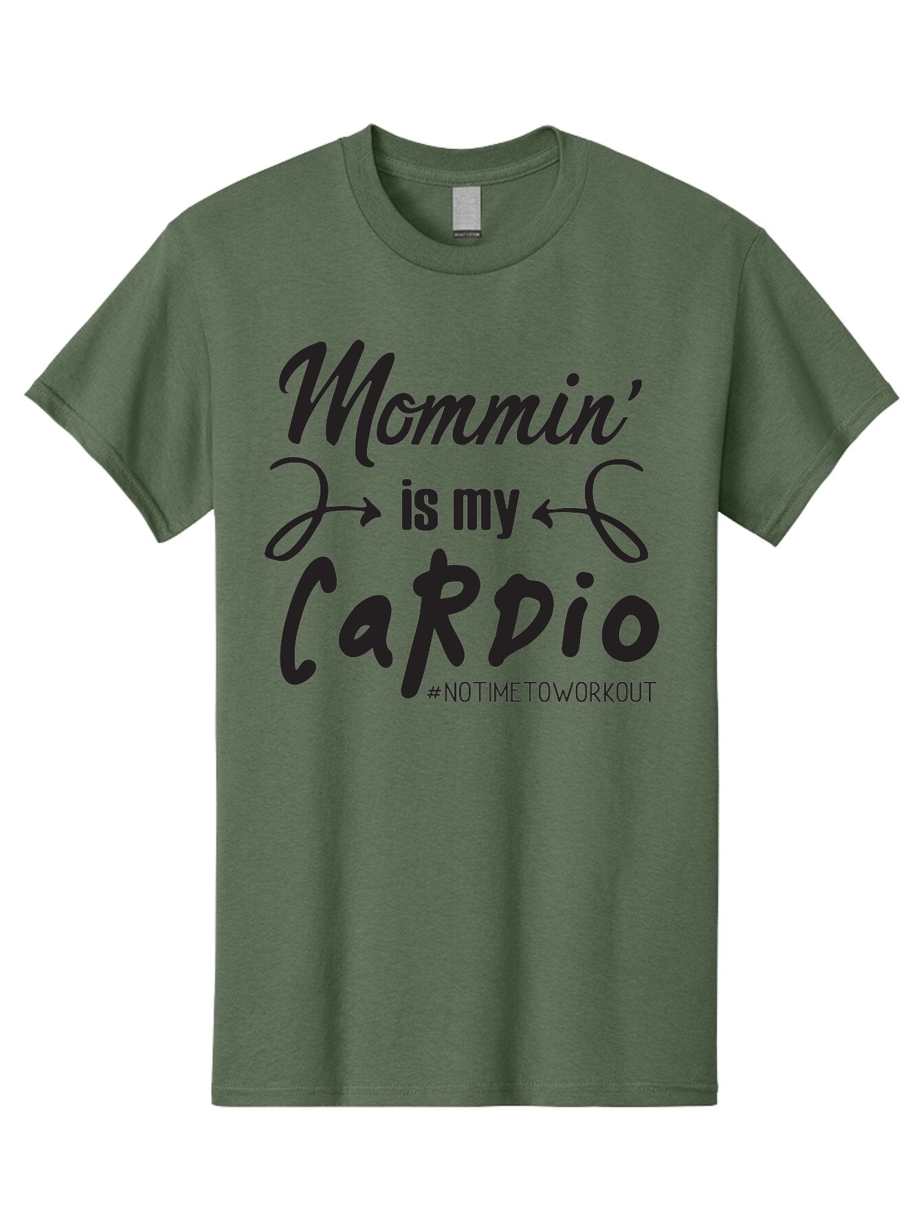Mommin-Is-My-Cardio Men'S Graphic Tee, 100% Cotton, Comfortable Casual Summer Wear, Machine Washable, Mom Life, Mommin', Cardio Workout, Funny Quotes, Mom Humor, Parenting, Motherhood, Fitness Motivation, Humor For Moms, No Time To Workout Aad016 3