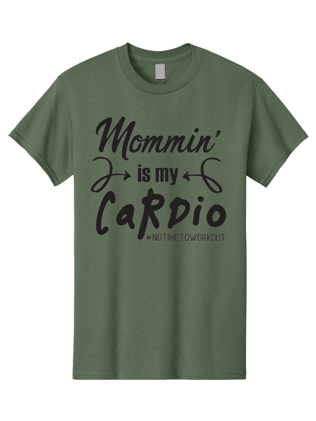 Mommin-Is-My-Cardio Men'S Graphic Tee, 100% Cotton, Comfortable Casual Summer Wear, Machine Washable, Mom Life, Mommin', Cardio Workout, Funny Quotes, Mom Humor, Parenting, Motherhood, Fitness Motivation, Humor For Moms, No Time To Workout Aad016 17