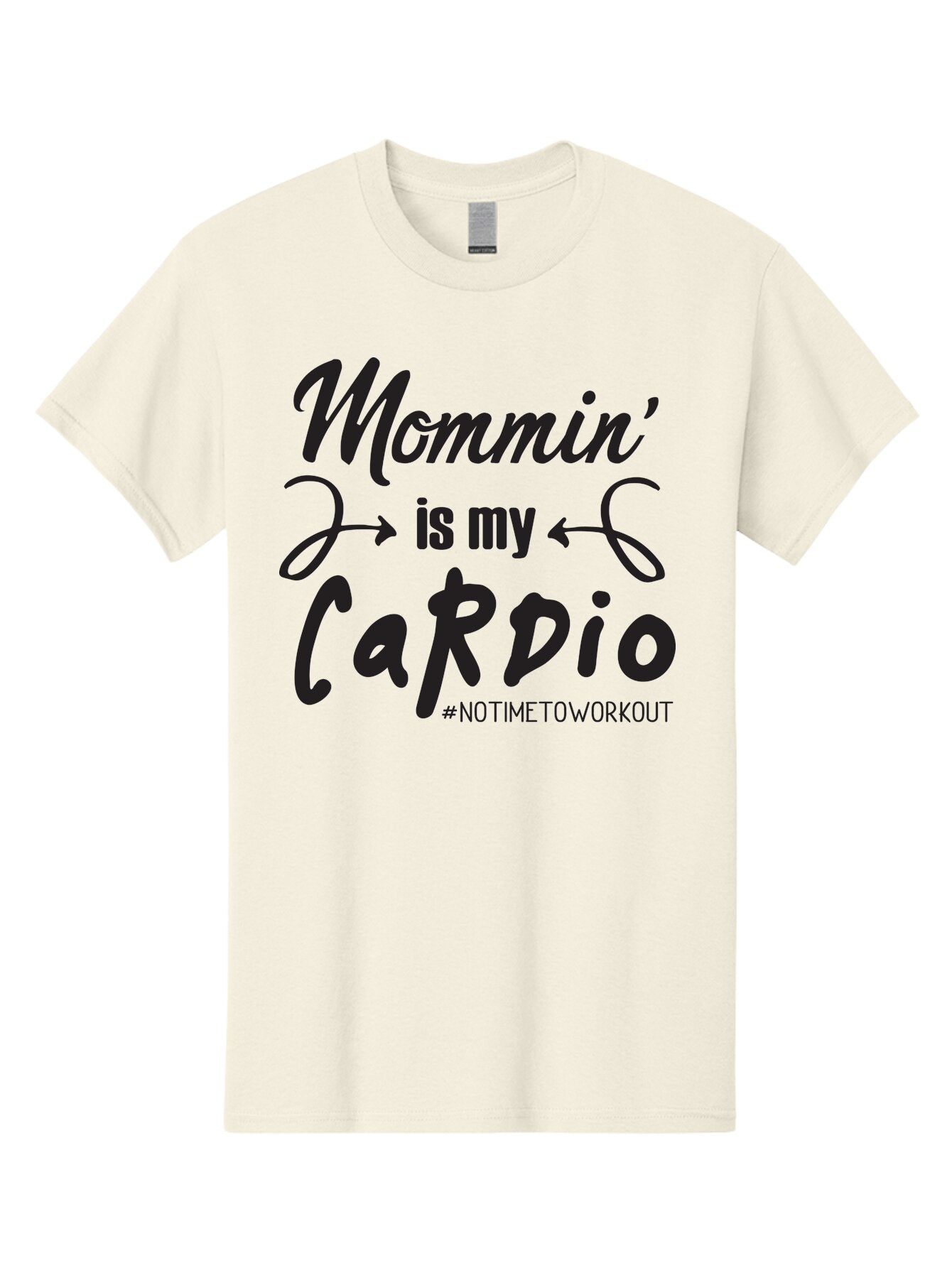 Mommin-Is-My-Cardio Men'S Graphic Tee, 100% Cotton, Comfortable Casual Summer Wear, Machine Washable, Mom Life, Mommin', Cardio Workout, Funny Quotes, Mom Humor, Parenting, Motherhood, Fitness Motivation, Humor For Moms, No Time To Workout Aad016 9