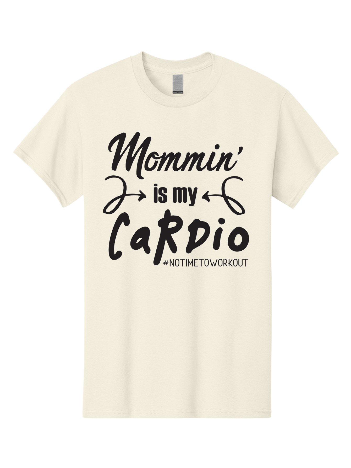 Mommin-Is-My-Cardio Men'S Graphic Tee, 100% Cotton, Comfortable Casual Summer Wear, Machine Washable, Mom Life, Mommin', Cardio Workout, Funny Quotes, Mom Humor, Parenting, Motherhood, Fitness Motivation, Humor For Moms, No Time To Workout Aad016 9