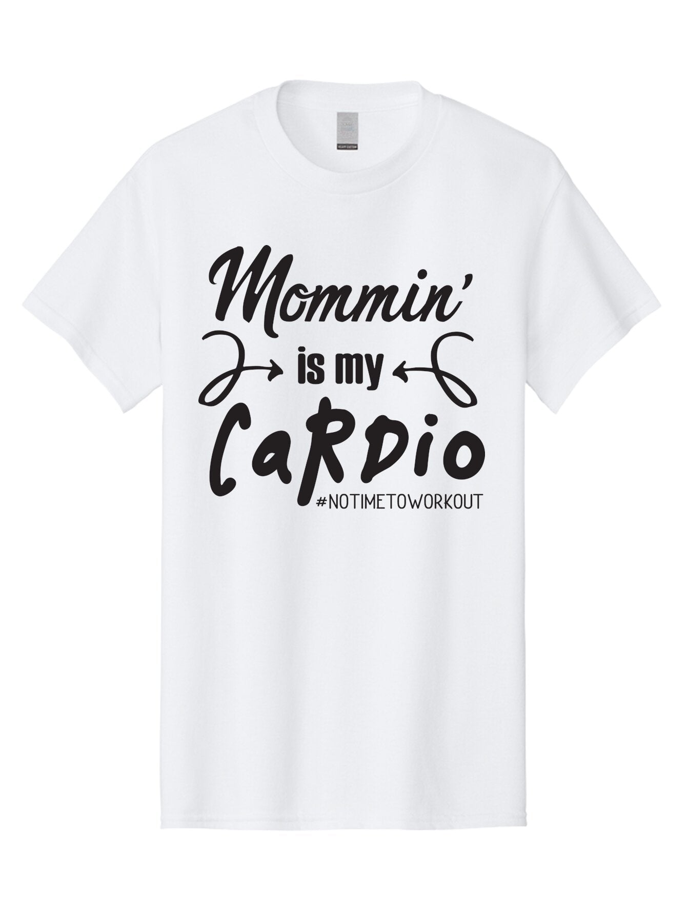 Mommin-Is-My-Cardio Men'S Graphic Tee, 100% Cotton, Comfortable Casual Summer Wear, Machine Washable, Mom Life, Mommin', Cardio Workout, Funny Quotes, Mom Humor, Parenting, Motherhood, Fitness Motivation, Humor For Moms, No Time To Workout Aad016 12