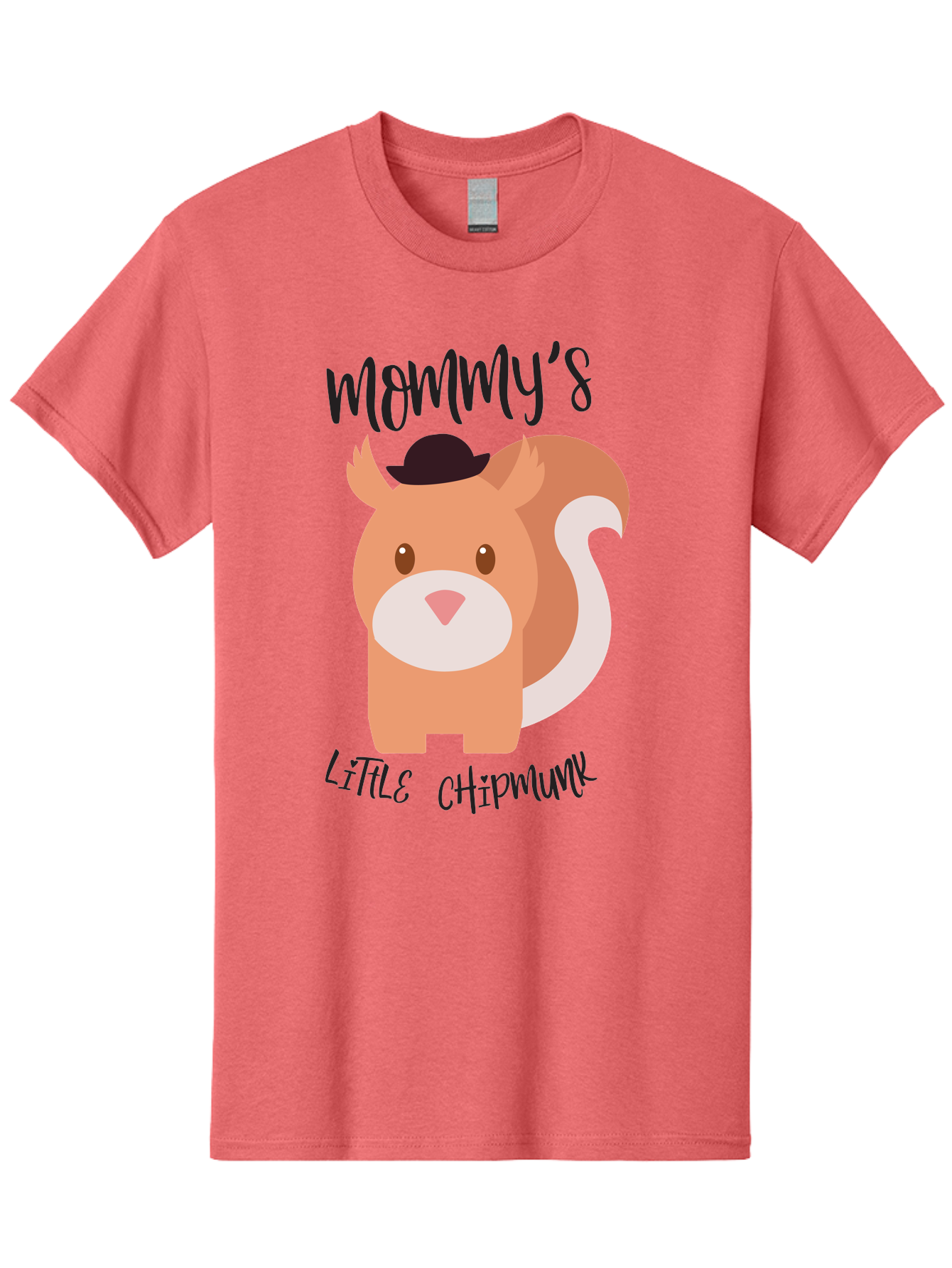 Mommy-S-Little-Chipmunk Men'S Graphic Tee, 100% Cotton, Comfortable Casual Summer Wear, Machine Washable, Chipmunk Cartoon, Animal Graphics, Cartoon Character Design, Nursery Art, Cute Squirrel Illustration, Children'S Graphic Design, Aad017