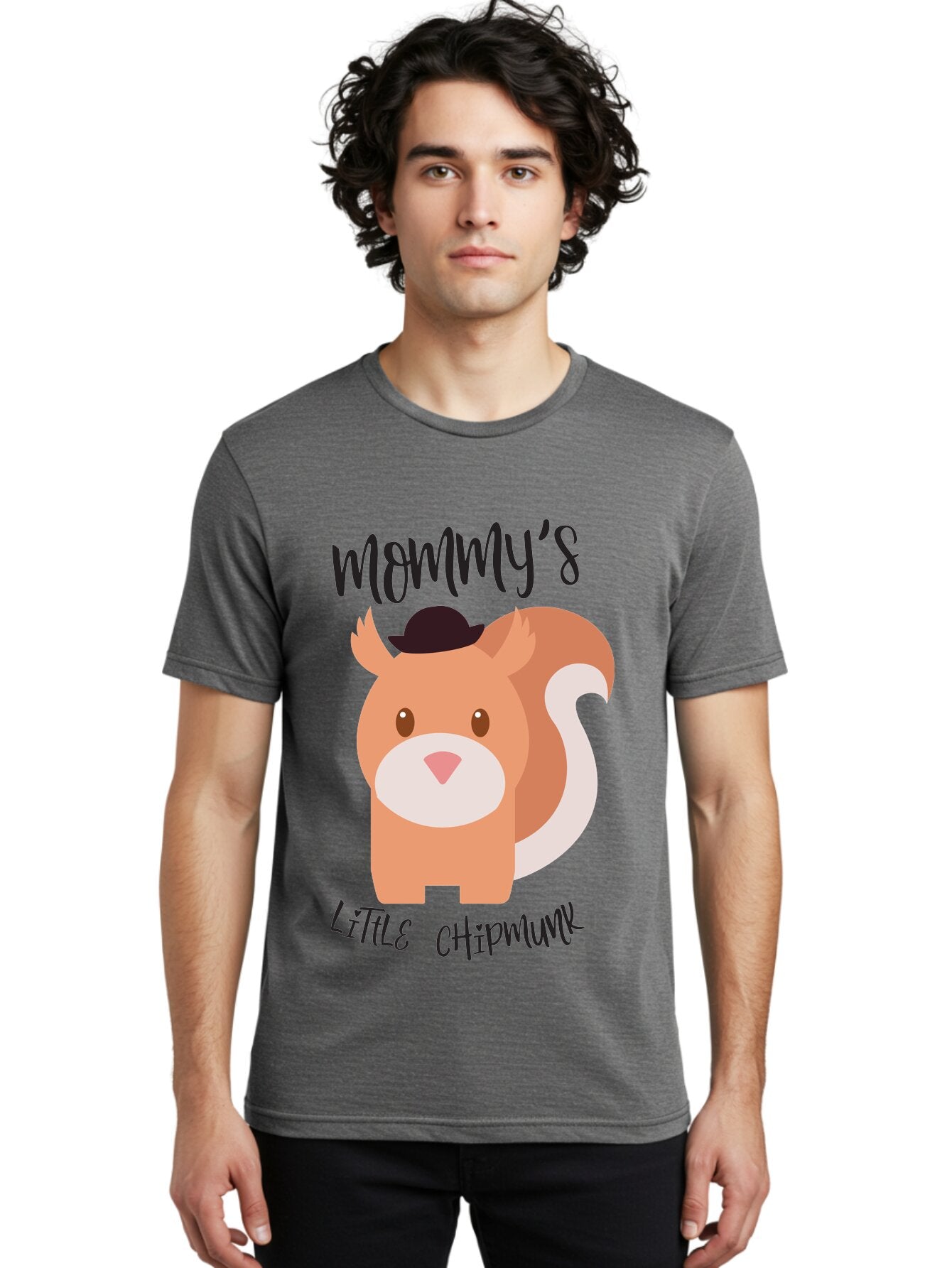 Mommy-S-Little-Chipmunk Men'S Graphic Tee, 100% Cotton, Comfortable Casual Summer Wear, Machine Washable, Chipmunk Cartoon, Animal Graphics, Cartoon Character Design, Nursery Art, Cute Squirrel Illustration, Children'S Graphic Design, Aad017 28