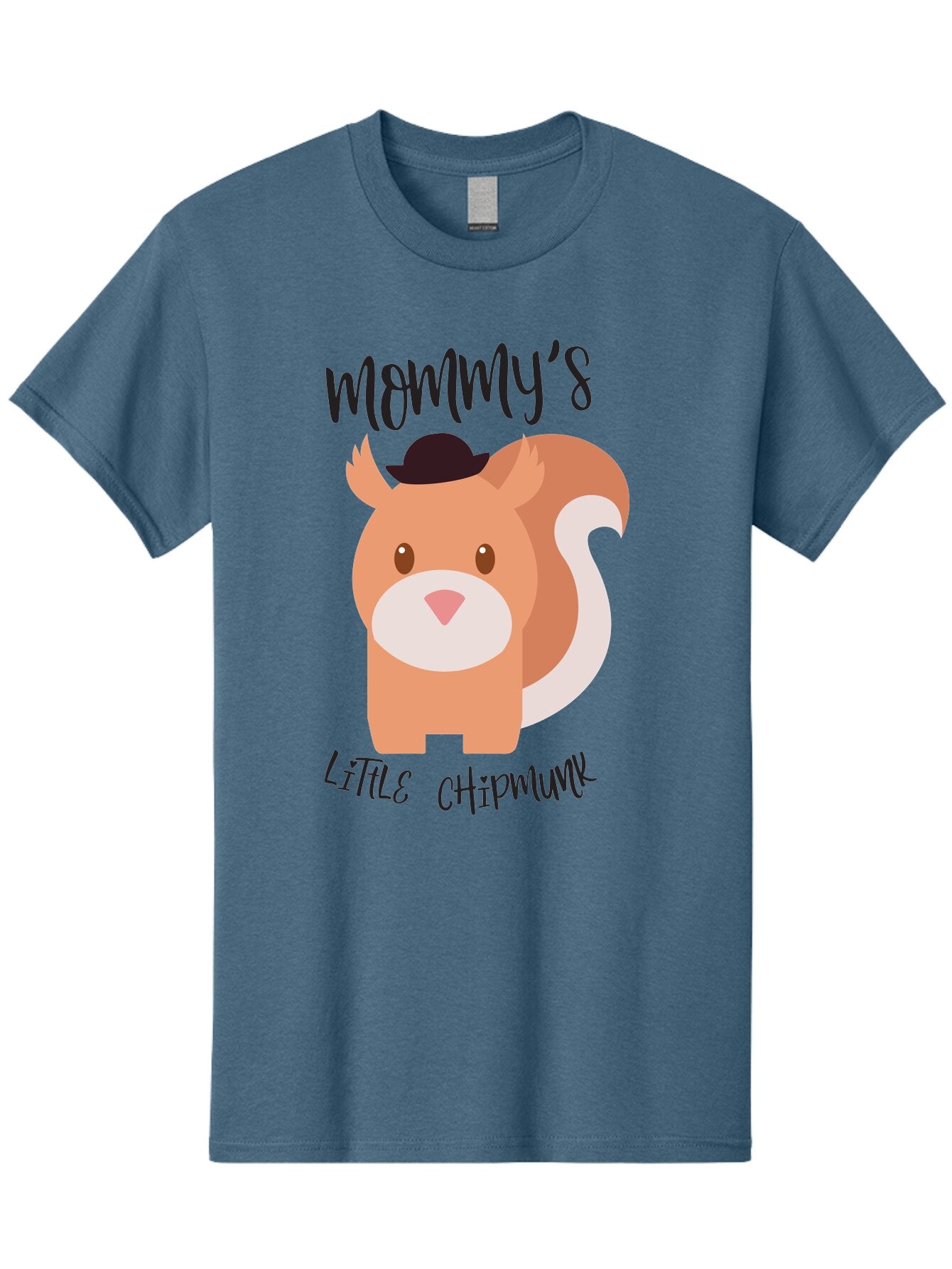 Mommy-S-Little-Chipmunk Men'S Graphic Tee, 100% Cotton, Comfortable Casual Summer Wear, Machine Washable, Chipmunk Cartoon, Animal Graphics, Cartoon Character Design, Nursery Art, Cute Squirrel Illustration, Children'S Graphic Design, Aad017