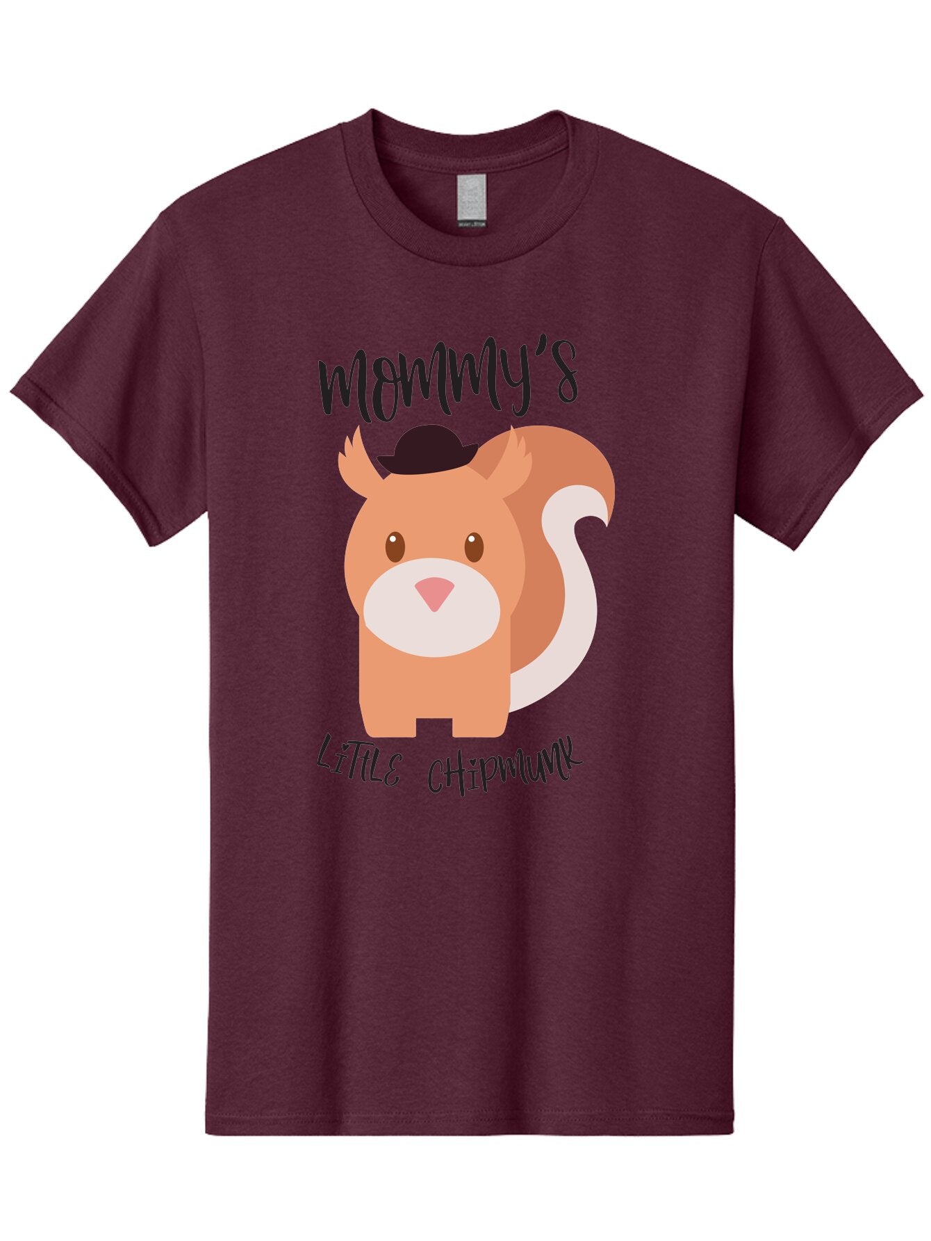 Mommy-S-Little-Chipmunk Men'S Graphic Tee, 100% Cotton, Comfortable Casual Summer Wear, Machine Washable, Chipmunk Cartoon, Animal Graphics, Cartoon Character Design, Nursery Art, Cute Squirrel Illustration, Children'S Graphic Design, Aad017