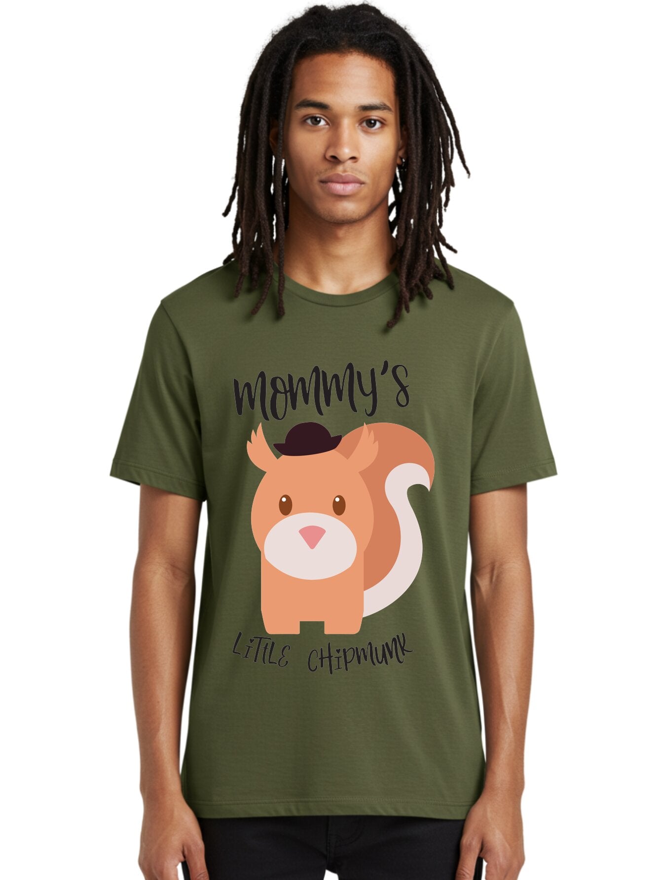 Mommy-S-Little-Chipmunk Men'S Graphic Tee, 100% Cotton, Comfortable Casual Summer Wear, Machine Washable, Chipmunk Cartoon, Animal Graphics, Cartoon Character Design, Nursery Art, Cute Squirrel Illustration, Children'S Graphic Design, Aad017 29