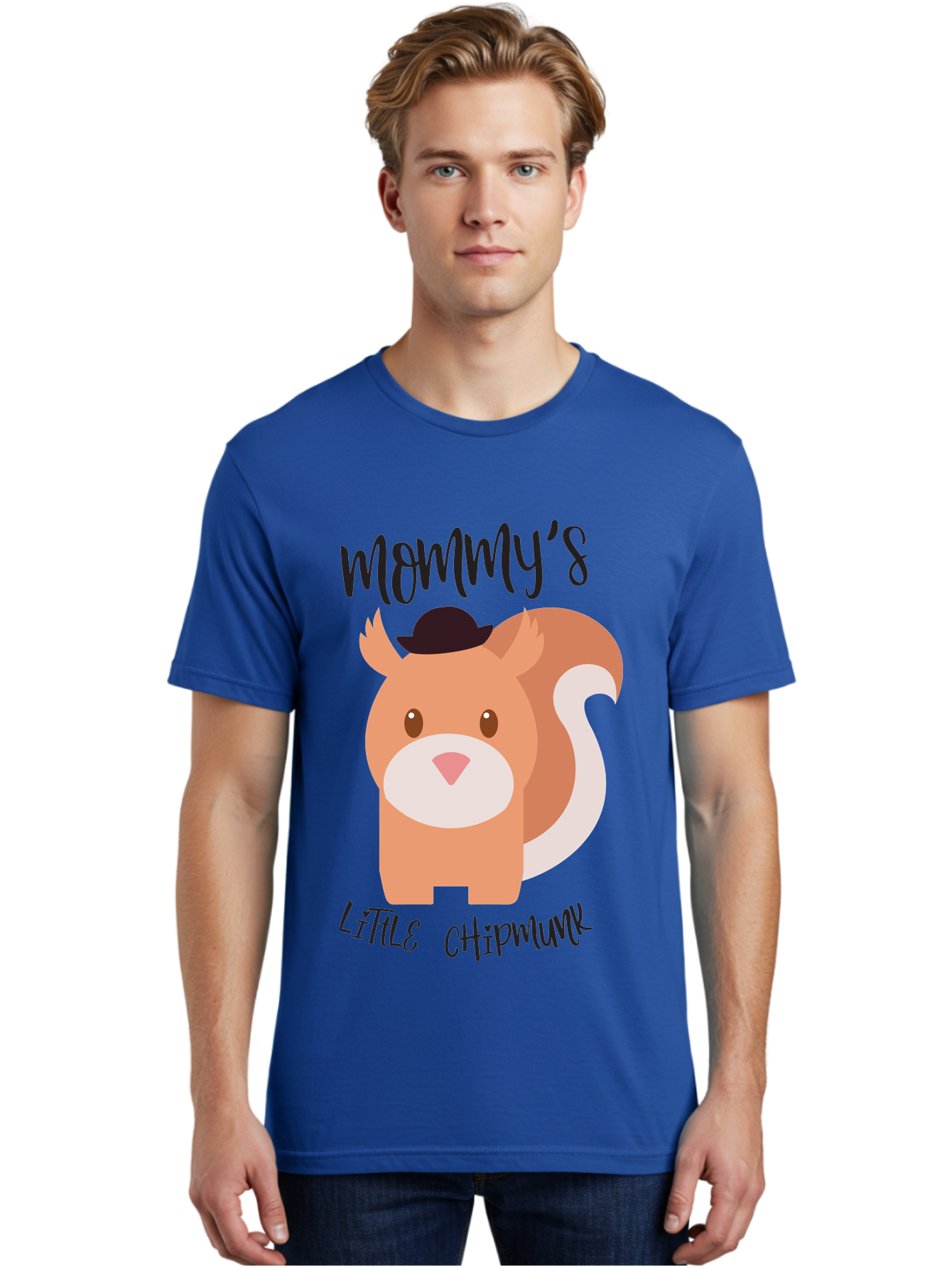 Mommy-S-Little-Chipmunk Men'S Graphic Tee, 100% Cotton, Comfortable Casual Summer Wear, Machine Washable, Chipmunk Cartoon, Animal Graphics, Cartoon Character Design, Nursery Art, Cute Squirrel Illustration, Children'S Graphic Design, Aad017 26