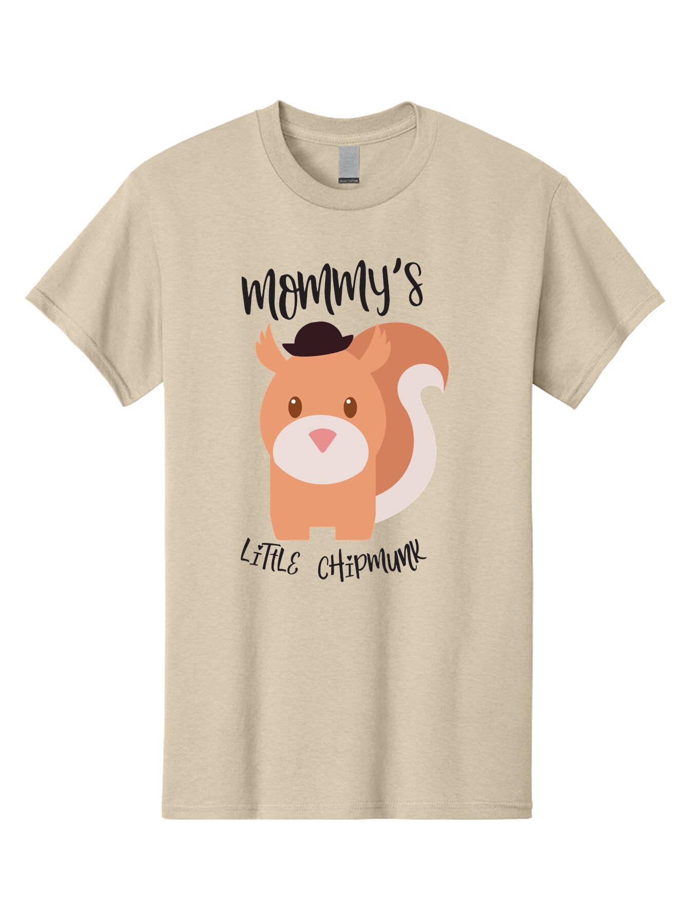 Mommy-S-Little-Chipmunk Men'S Graphic Tee, 100% Cotton, Comfortable Casual Summer Wear, Machine Washable, Chipmunk Cartoon, Animal Graphics, Cartoon Character Design, Nursery Art, Cute Squirrel Illustration, Children'S Graphic Design, Aad017 3