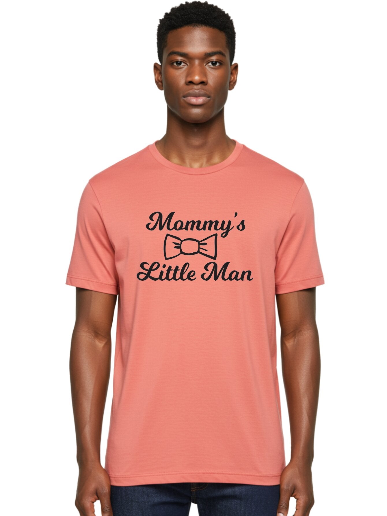 Mommy-S-Little-Man Men'S Graphic Tee, 100% Cotton, Comfortable Casual Summer Wear, Machine Washable, Mommy'S Little Man, Bow Tie Design, Cute Baby Boy, Mother And Child, Baby Shower Gift, Nursery Decor, Personalized Apparel, Custom T-Shirt Aad018 19