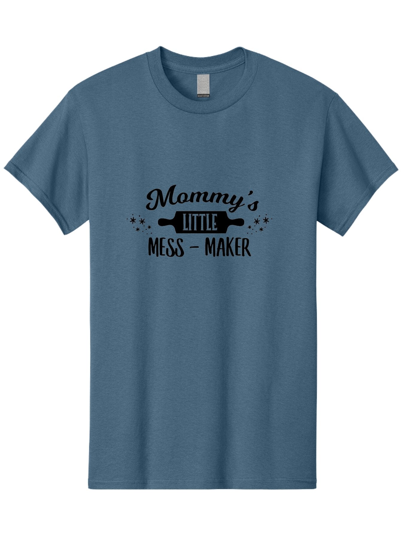 Mommy-S-Little-Mess-Maker Men'S Graphic Tee, 100% Cotton, Comfortable Casual Summer Wear, Machine Washable, Mommy'S Little Mess Maker, Baking, Cooking Fun, Kitchen Mess, Mom And Child, Rolling Pin, Playful Kitchen, Mommy And Me Aad019