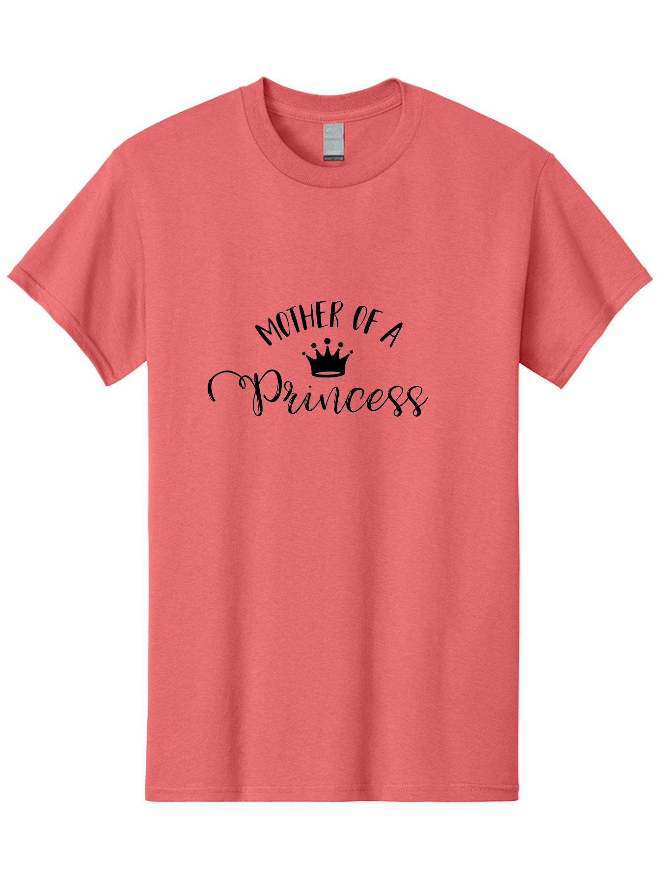 Mother-Of-A-Princess Men'S Graphic Tee, 100% Cotton, Comfortable Casual Summer Wear, Machine Washable, Mother Of A Princess, Princess Crown, Motherhood, Royalty, Feminine Charm, Elegant Design, Black Typography, Crown Icon, Mother Love Aad022 3