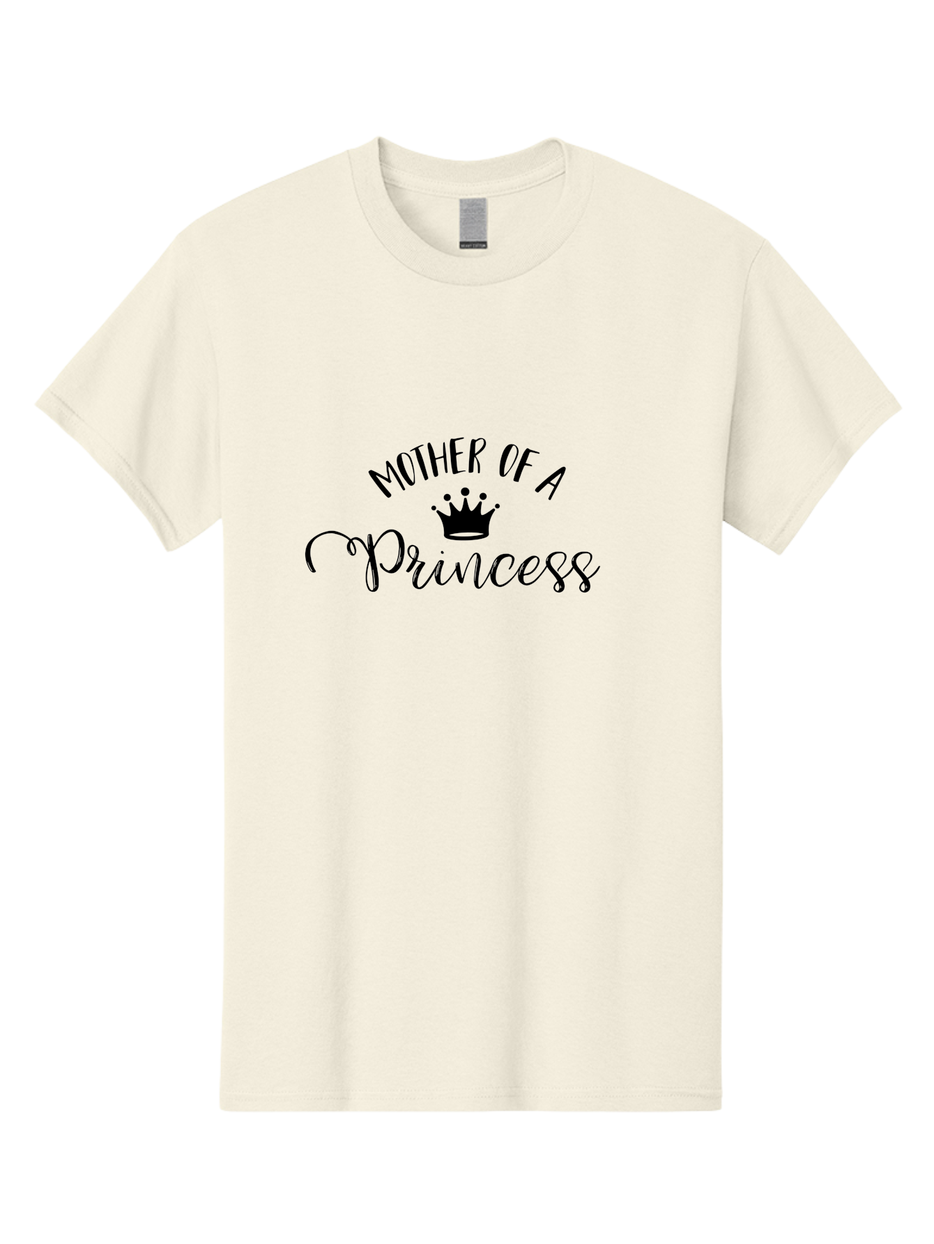 Mother-Of-A-Princess Men'S Graphic Tee, 100% Cotton, Comfortable Casual Summer Wear, Machine Washable, Mother Of A Princess, Princess Crown, Motherhood, Royalty, Feminine Charm, Elegant Design, Black Typography, Crown Icon, Mother Love Aad022 5