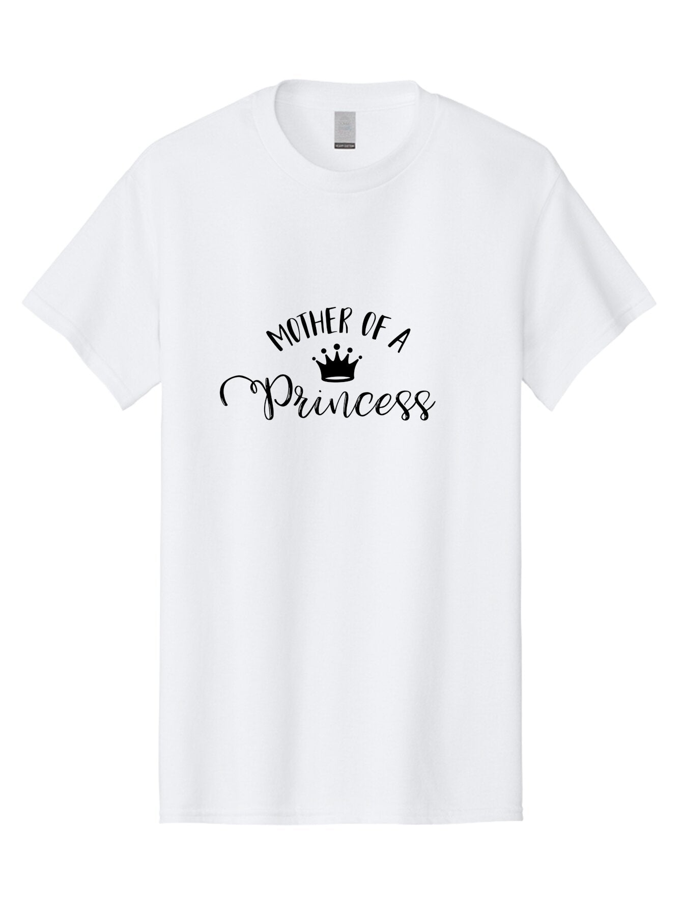 Mother-Of-A-Princess Men'S Graphic Tee, 100% Cotton, Comfortable Casual Summer Wear, Machine Washable, Mother Of A Princess, Princess Crown, Motherhood, Royalty, Feminine Charm, Elegant Design, Black Typography, Crown Icon, Mother Love Aad022