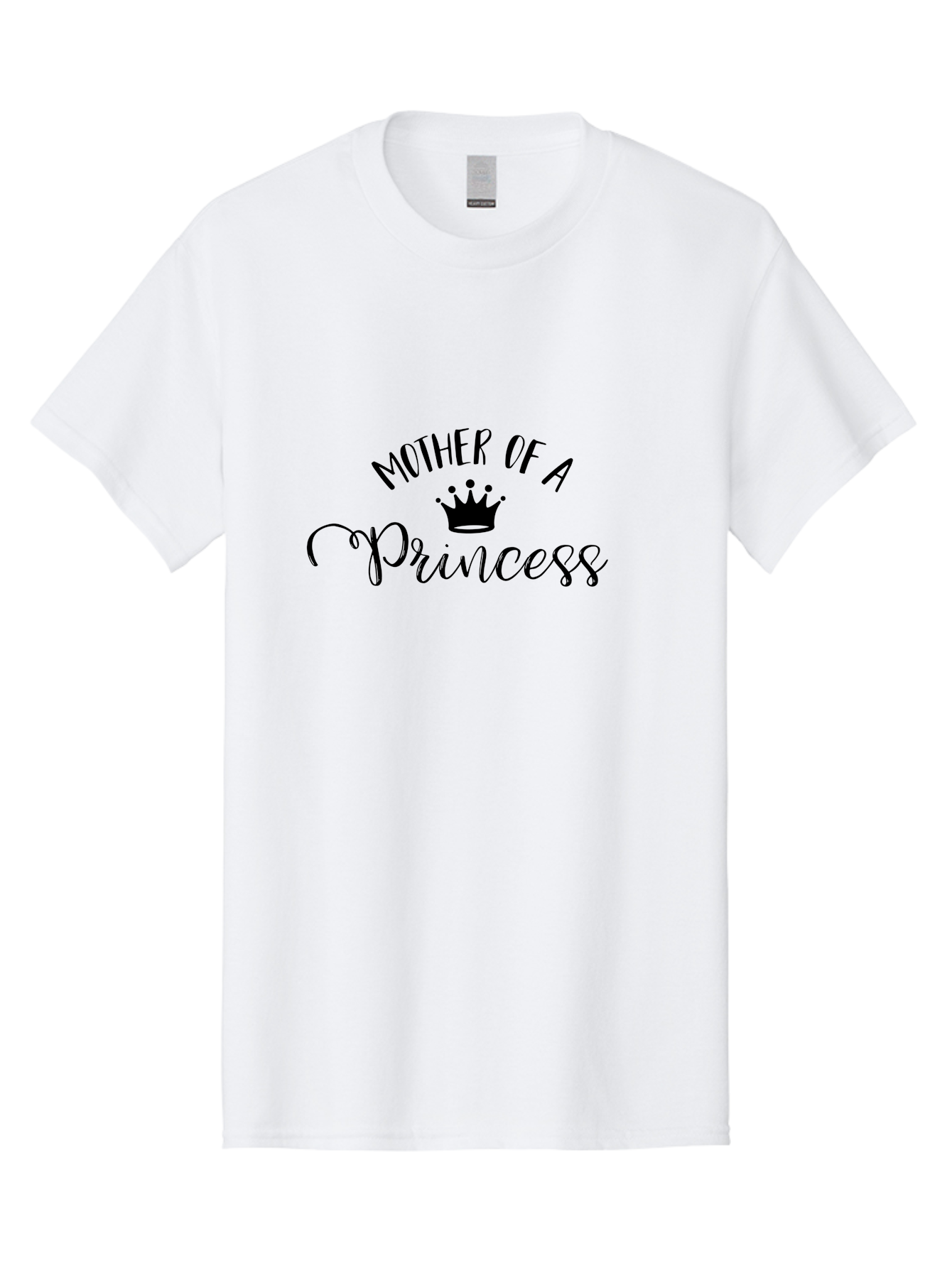 Mother-Of-A-Princess Men'S Graphic Tee, 100% Cotton, Comfortable Casual Summer Wear, Machine Washable, Mother Of A Princess, Princess Crown, Motherhood, Royalty, Feminine Charm, Elegant Design, Black Typography, Crown Icon, Mother Love Aad022 19