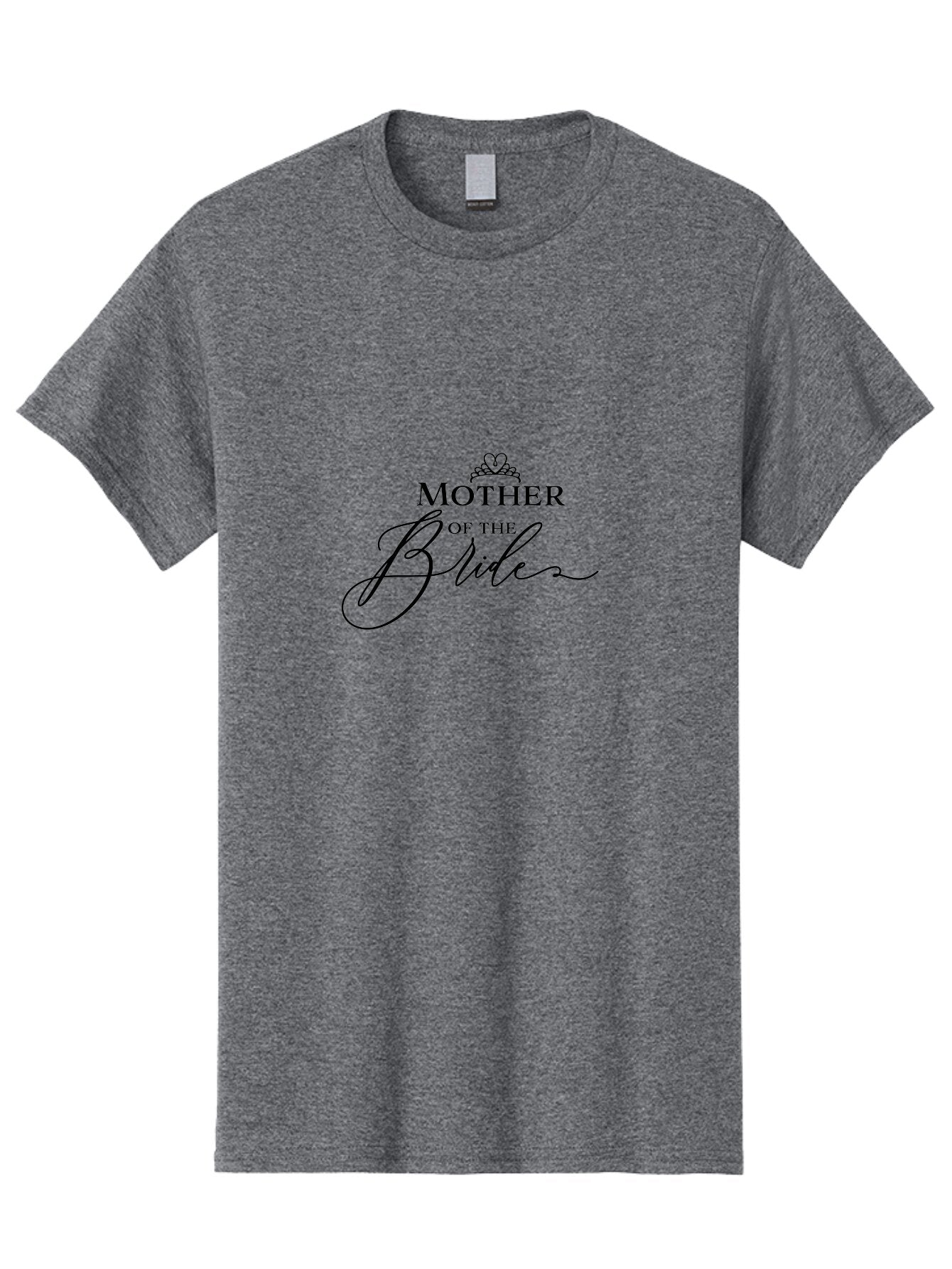 Mother-Of-The-Bride Men'S Graphic Tee, 100% Cotton, Comfortable Casual Summer Wear, Machine Washable, Mother Of The Bride, Wedding Signage, Wedding Decor, Elegant Typography, Calligraphy, Tiara, Heart Motif, Special Occasion, Celebration Aad023 13