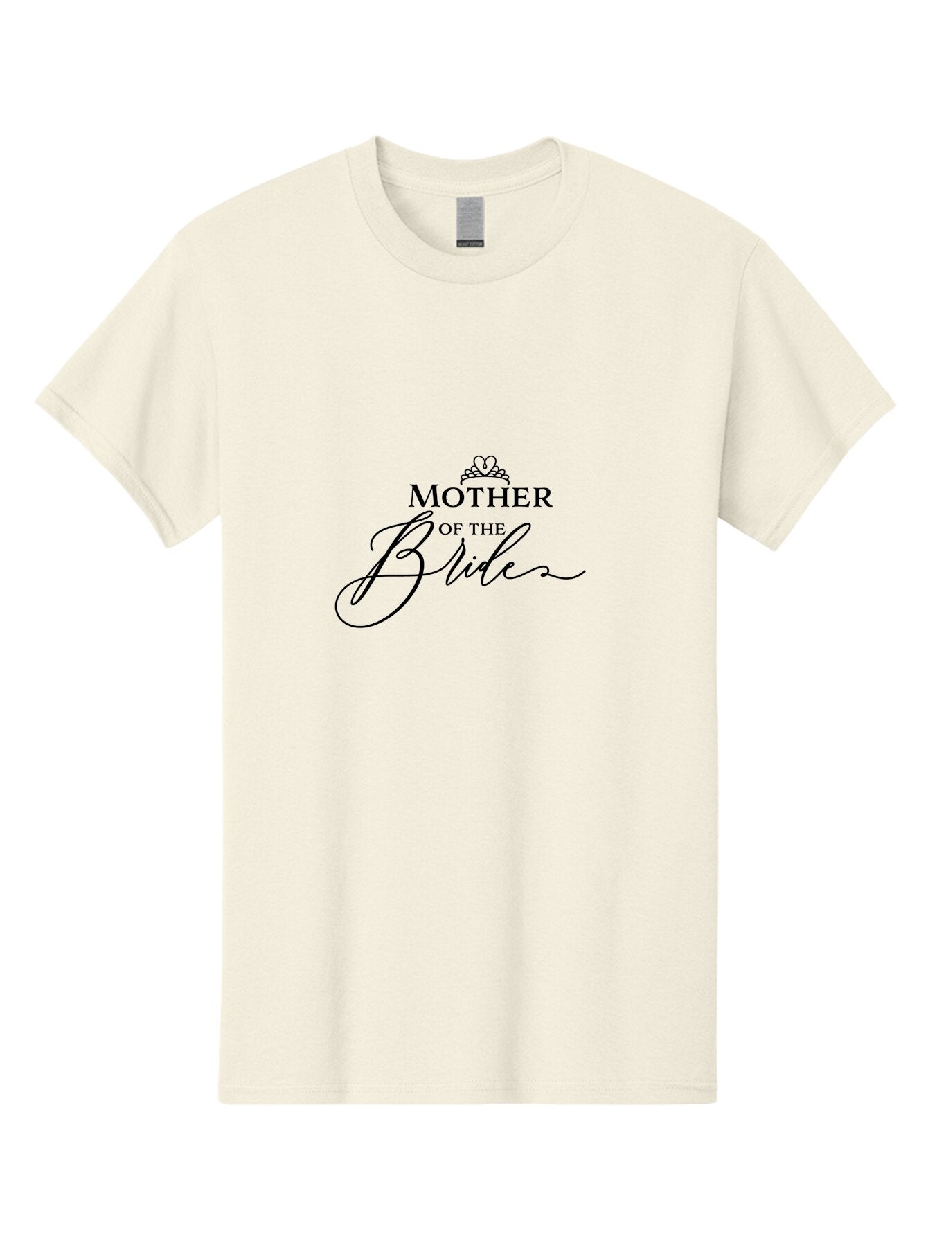 Mother-Of-The-Bride Men'S Graphic Tee, 100% Cotton, Comfortable Casual Summer Wear, Machine Washable, Mother Of The Bride, Wedding Signage, Wedding Decor, Elegant Typography, Calligraphy, Tiara, Heart Motif, Special Occasion, Celebration Aad023 3