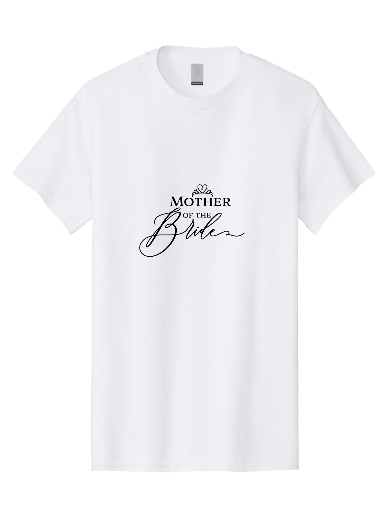 Mother-Of-The-Bride Men'S Graphic Tee, 100% Cotton, Comfortable Casual Summer Wear, Machine Washable, Mother Of The Bride, Wedding Signage, Wedding Decor, Elegant Typography, Calligraphy, Tiara, Heart Motif, Special Occasion, Celebration Aad023 12