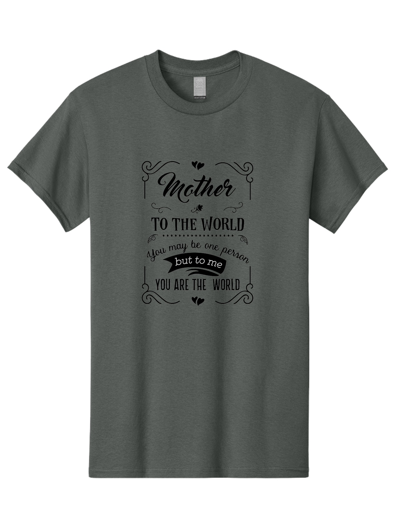 Mother-To-The-World Men'S Graphic Tee, 100% Cotton, Comfortable Casual Summer Wear, Machine Washable, Mother'S Day Quote, Love Message, Mother'S Love, Heartwarming Quote, Emotional Message, Love Letter, Heartfelt Words Aad025 17