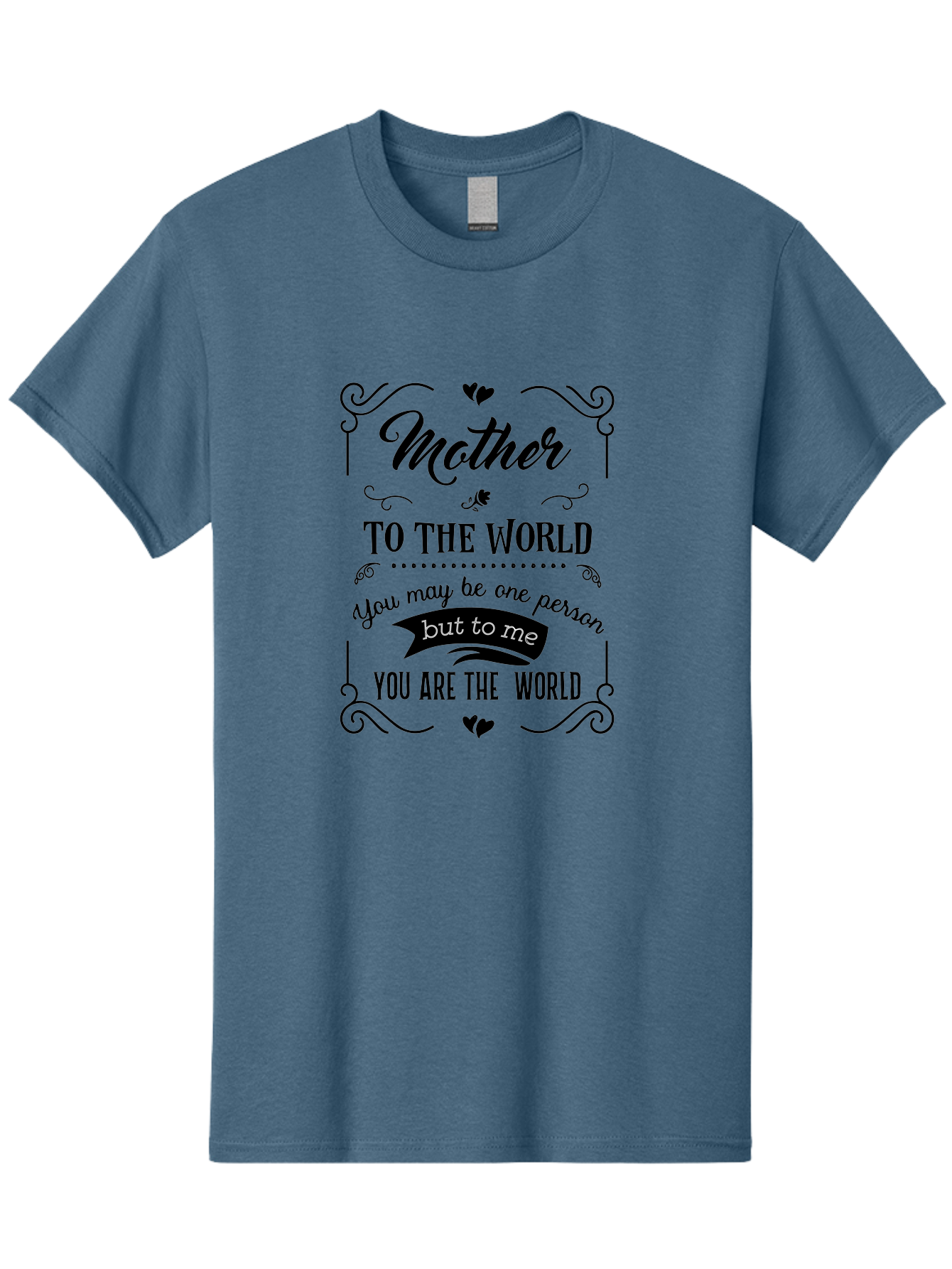 Mother-To-The-World Men'S Graphic Tee, 100% Cotton, Comfortable Casual Summer Wear, Machine Washable, Mother'S Day Quote, Love Message, Mother'S Love, Heartwarming Quote, Emotional Message, Love Letter, Heartfelt Words Aad025 25