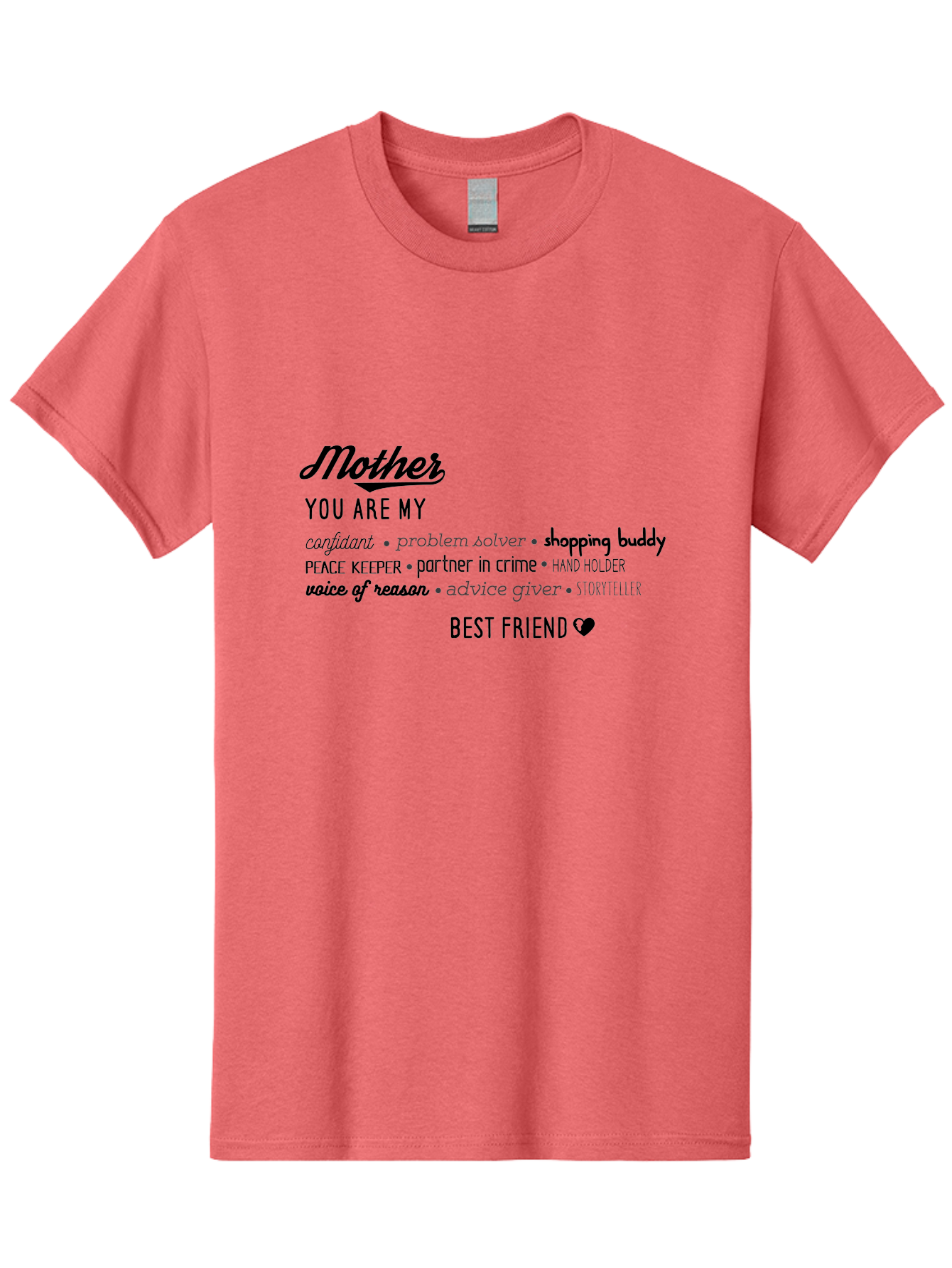 Mother Men'S Graphic Tee, 100% Cotton, Comfortable Casual Summer Wear, Machine Washable, Mother'S Day Card, Personalized Gift, Mother'S Love, Best Friend, Heartfelt Message, Appreciation, Gratitude, Mother'S Role, Family Bonding, Aad026 25