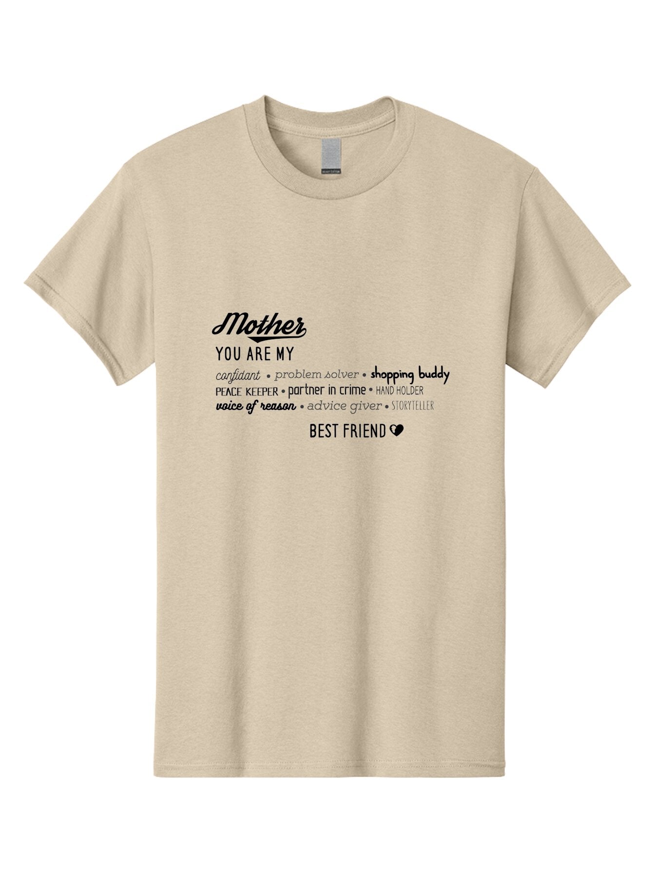 Mother Men'S Graphic Tee, 100% Cotton, Comfortable Casual Summer Wear, Machine Washable, Mother'S Day Card, Personalized Gift, Mother'S Love, Best Friend, Heartfelt Message, Appreciation, Gratitude, Mother'S Role, Family Bonding, Aad026
