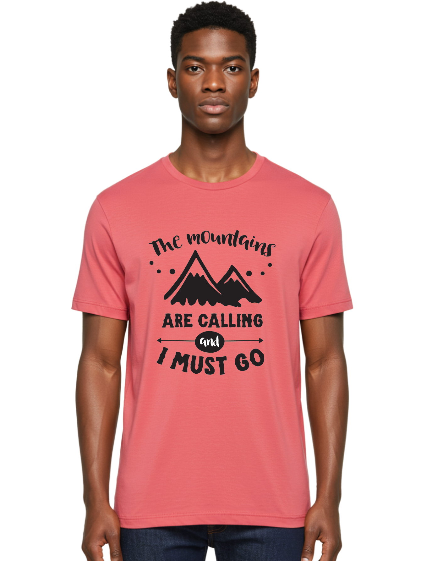 Mountains-Are-Calling Men'S Graphic Tee, 100% Cotton, Comfortable Casual Summer Wear, Machine Washable, Mountain Adventure, Adventure Travel, Inspirational Quote, Outdoorsy, Wanderlust, Motivational Quote, Travel Quote, Adventure Seeking, Aad030 4