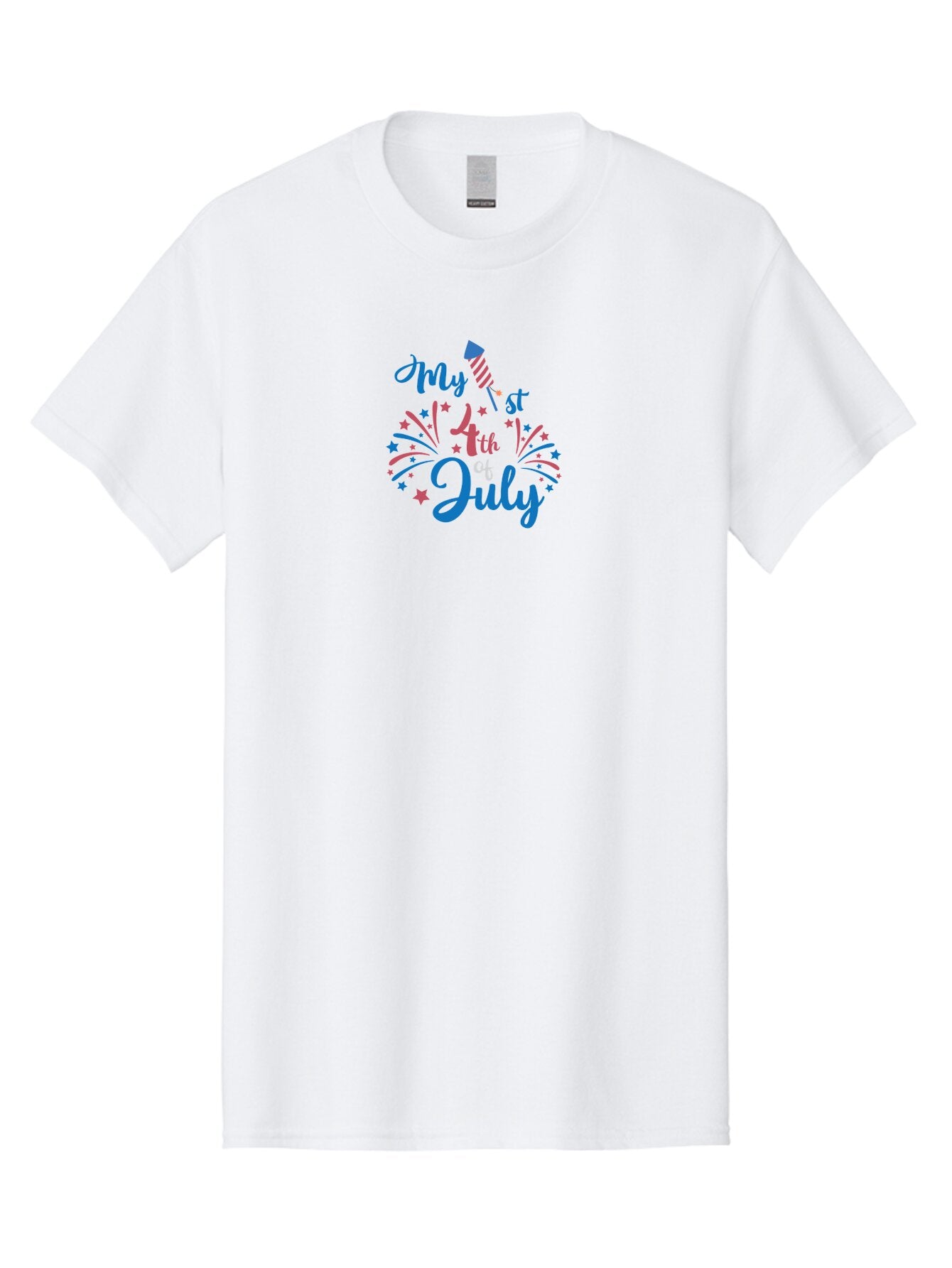 My-1St-4Th-Of-July Men'S Graphic Tee, 100% Cotton, Comfortable Casual Summer Wear, Machine Washable, 4Th Of July Celebration, Fireworks Display, Festive Atmosphere, Baby'S First 4Th Of July, Independence Day, Holiday Cheer, Patriotic Theme, Aad032 7