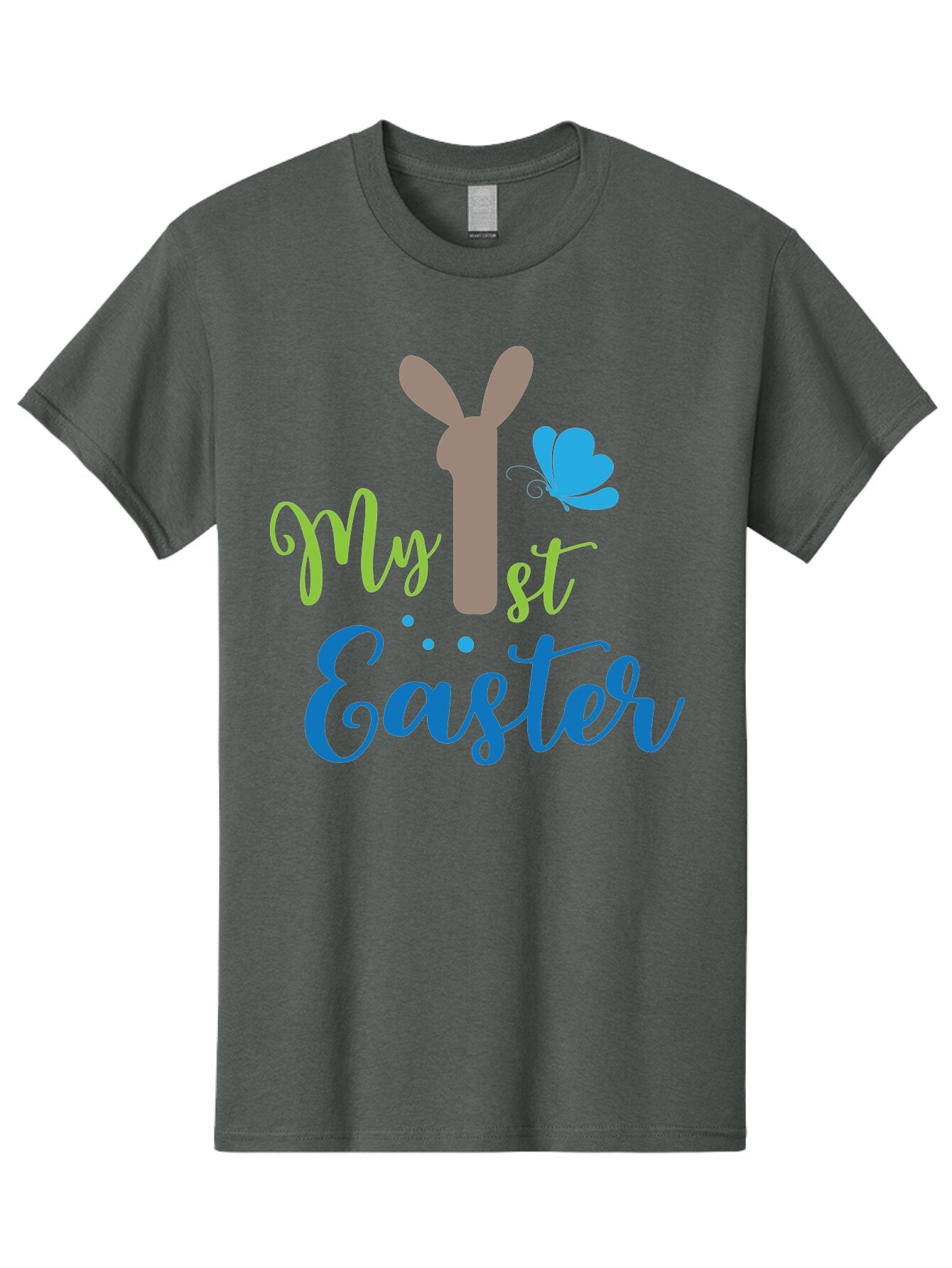My-1St-Easter Men'S Graphic Tee, 100% Cotton, Comfortable Casual Summer Wear, Machine Washable, Easter Bunny Design, Baby'S First Easter, Easter Celebration, Spring Theme, Childrens Artwork, Cute Graphics, Festive Decorations, Easter Eggs, Aad034 15