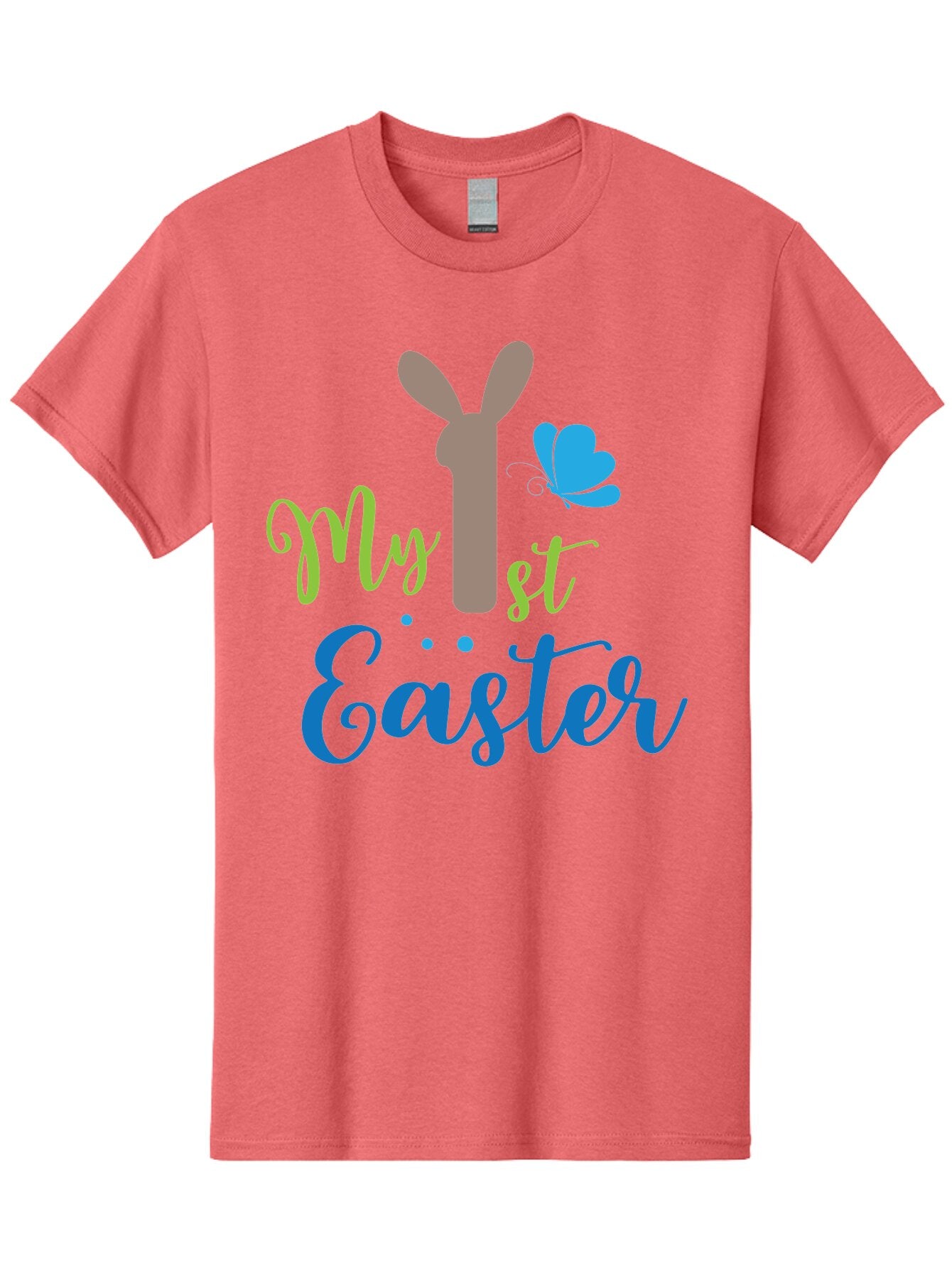 My-1St-Easter Men'S Graphic Tee, 100% Cotton, Comfortable Casual Summer Wear, Machine Washable, Easter Bunny Design, Baby'S First Easter, Easter Celebration, Spring Theme, Childrens Artwork, Cute Graphics, Festive Decorations, Easter Eggs, Aad034 14