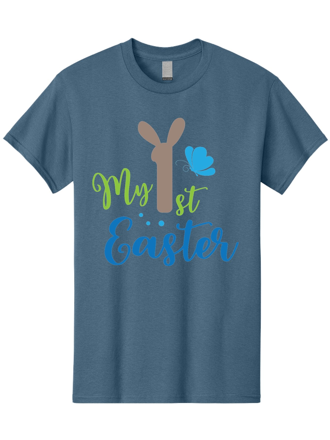 My-1St-Easter Men'S Graphic Tee, 100% Cotton, Comfortable Casual Summer Wear, Machine Washable, Easter Bunny Design, Baby'S First Easter, Easter Celebration, Spring Theme, Childrens Artwork, Cute Graphics, Festive Decorations, Easter Eggs, Aad034 13