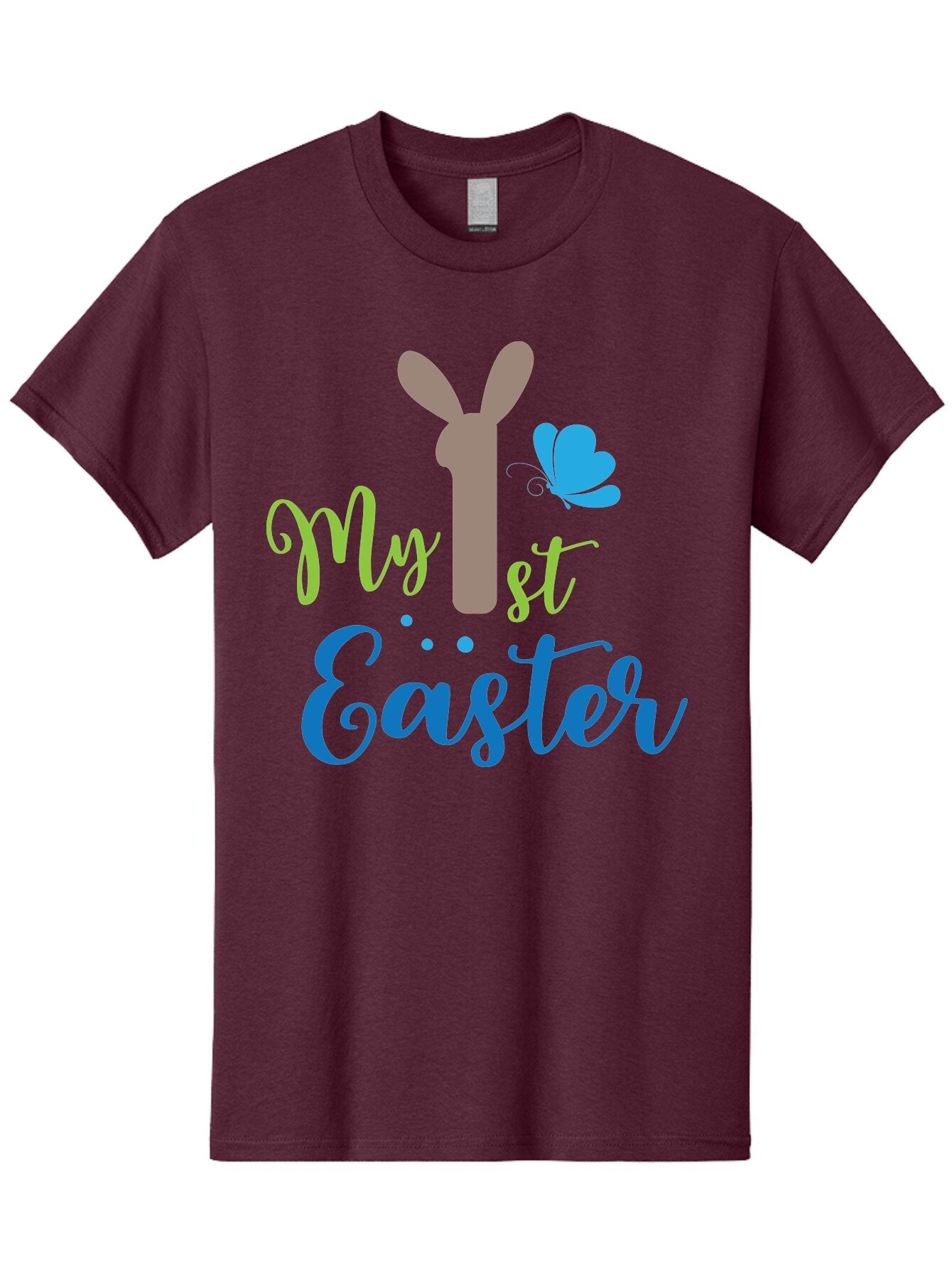 My-1St-Easter Men'S Graphic Tee, 100% Cotton, Comfortable Casual Summer Wear, Machine Washable, Easter Bunny Design, Baby'S First Easter, Easter Celebration, Spring Theme, Childrens Artwork, Cute Graphics, Festive Decorations, Easter Eggs, Aad034 9