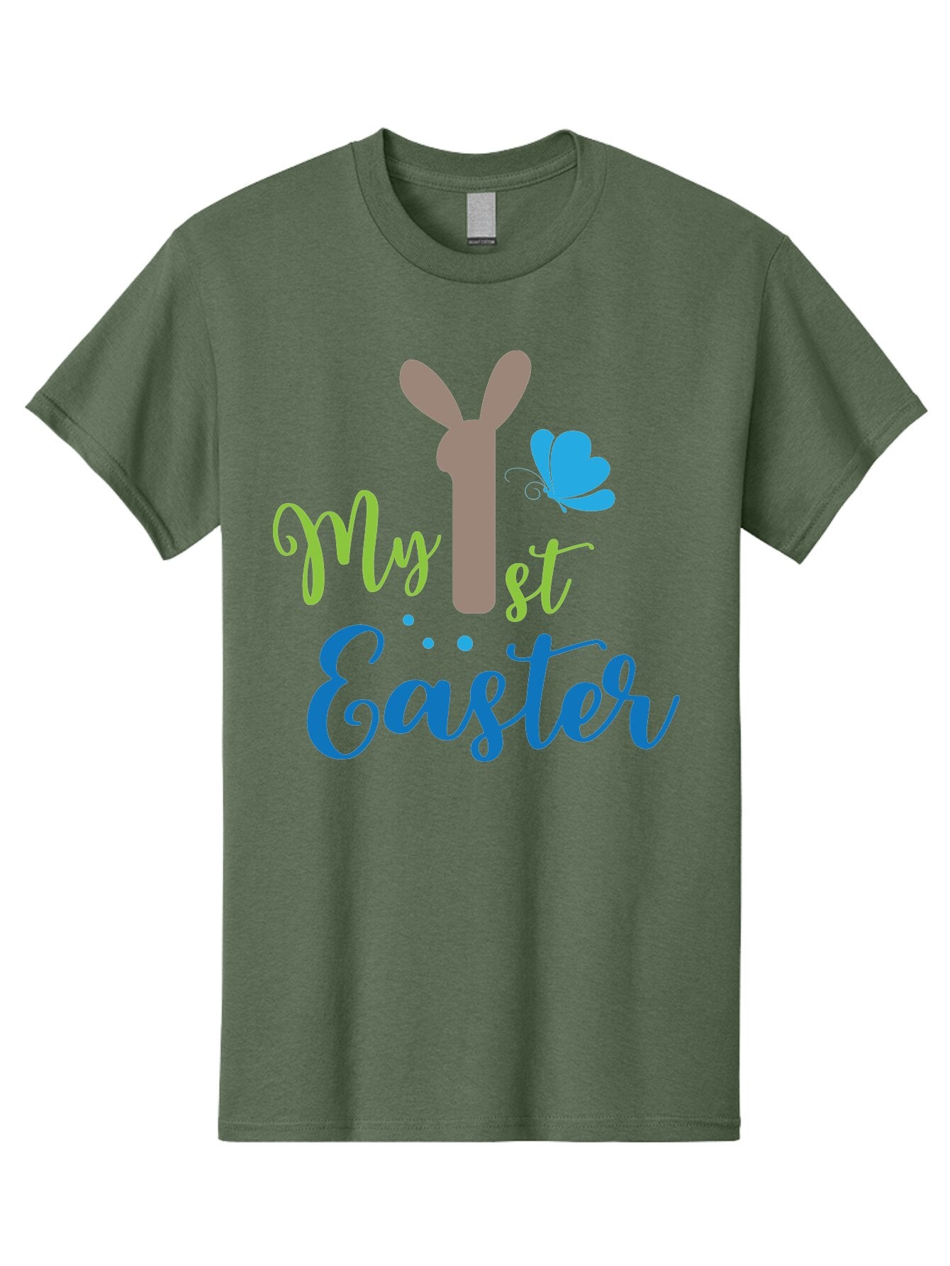 My-1St-Easter Men'S Graphic Tee, 100% Cotton, Comfortable Casual Summer Wear, Machine Washable, Easter Bunny Design, Baby'S First Easter, Easter Celebration, Spring Theme, Childrens Artwork, Cute Graphics, Festive Decorations, Easter Eggs, Aad034 7
