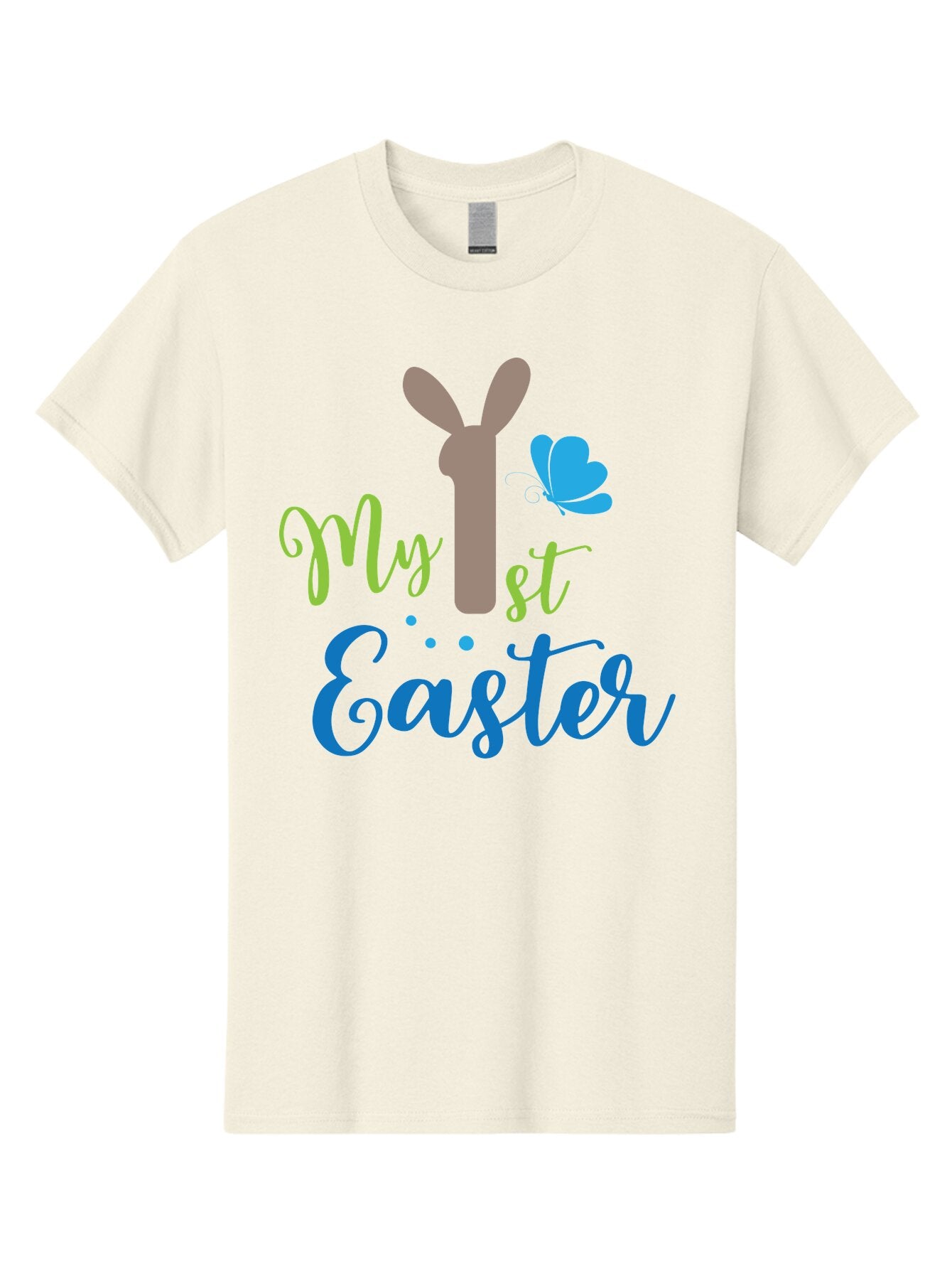 My-1St-Easter Men'S Graphic Tee, 100% Cotton, Comfortable Casual Summer Wear, Machine Washable, Easter Bunny Design, Baby'S First Easter, Easter Celebration, Spring Theme, Childrens Artwork, Cute Graphics, Festive Decorations, Easter Eggs, Aad034 3