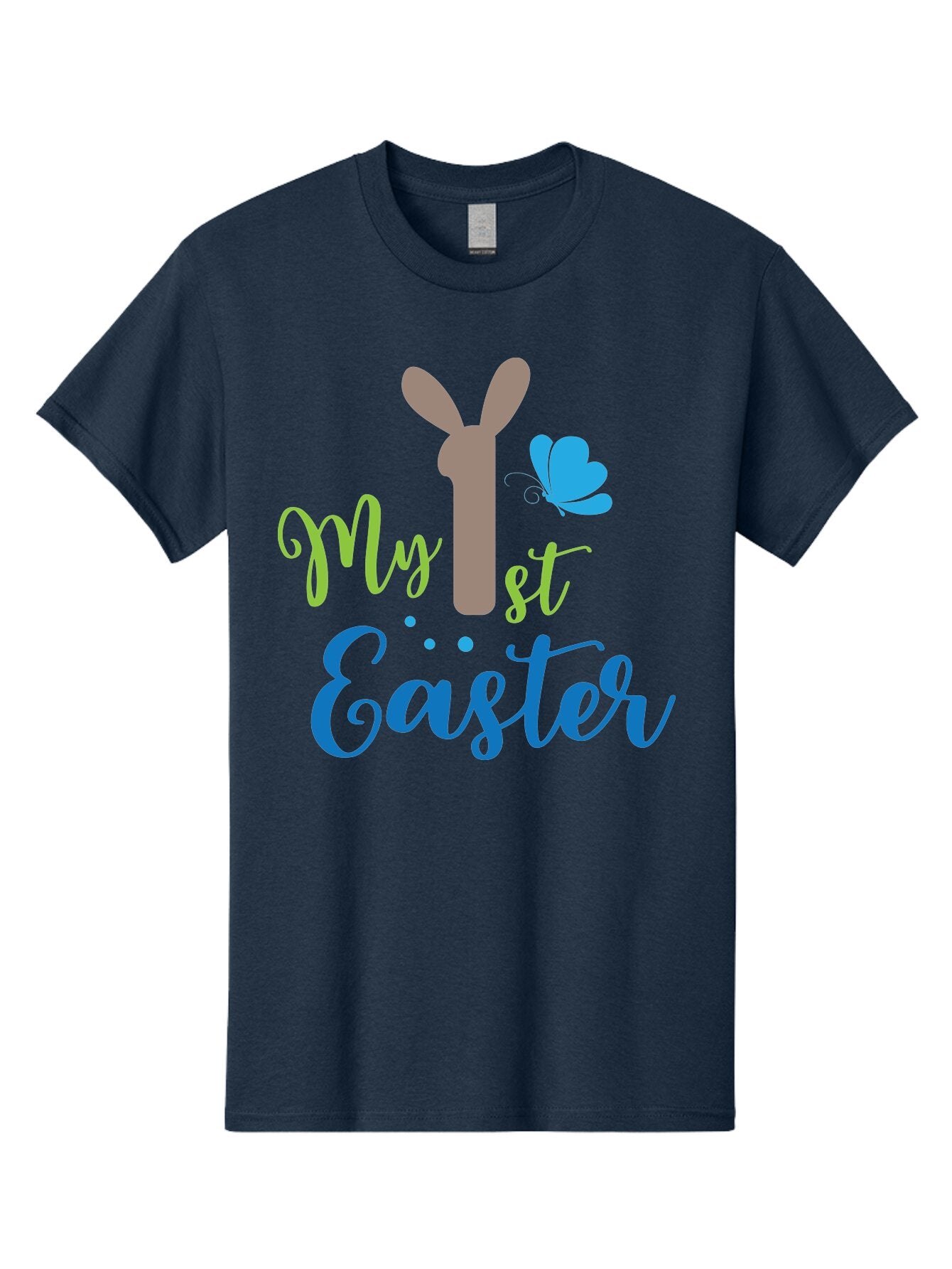 My-1St-Easter Men'S Graphic Tee, 100% Cotton, Comfortable Casual Summer Wear, Machine Washable, Easter Bunny Design, Baby'S First Easter, Easter Celebration, Spring Theme, Childrens Artwork, Cute Graphics, Festive Decorations, Easter Eggs, Aad034 4