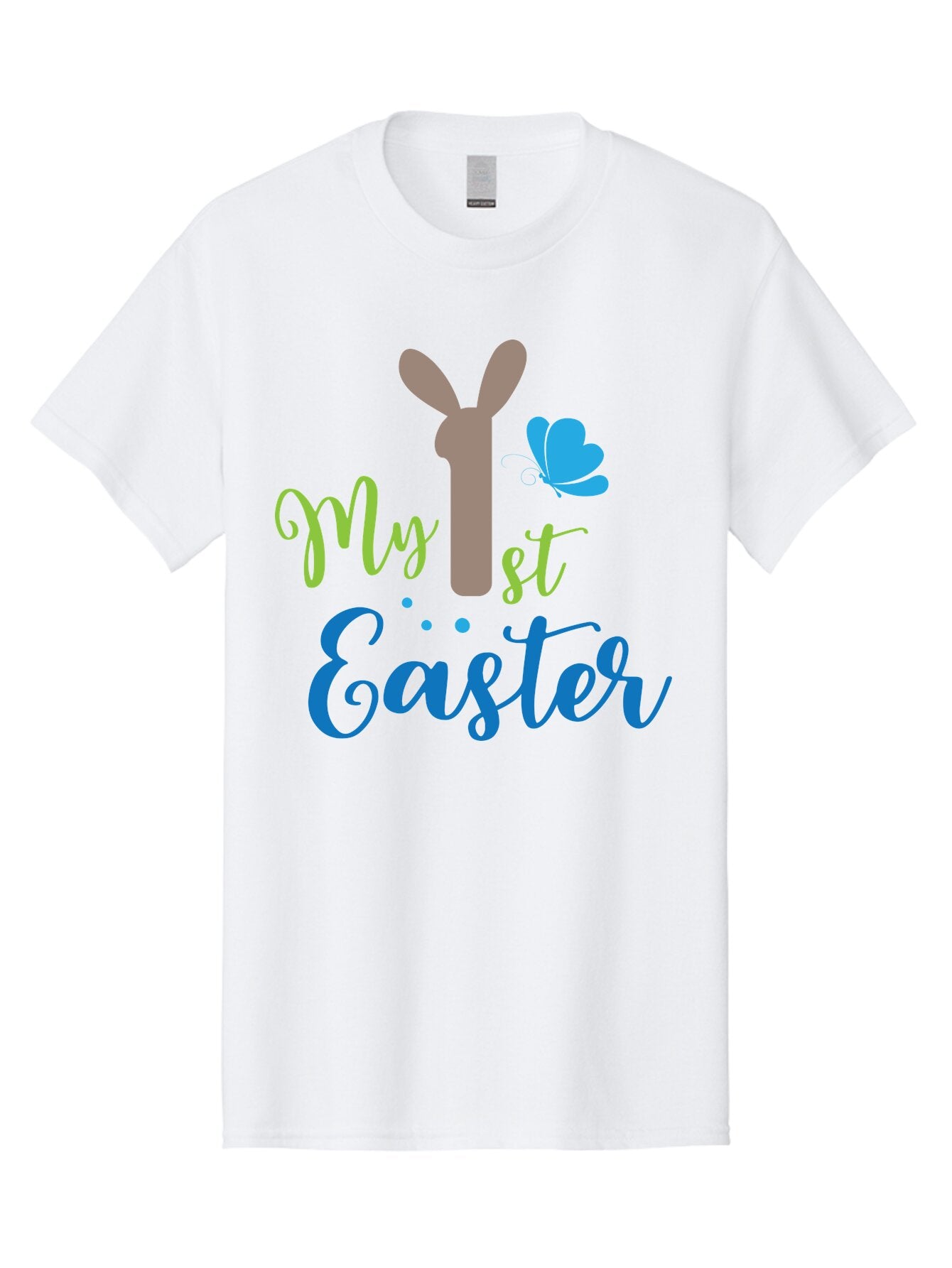 My-1St-Easter Men'S Graphic Tee, 100% Cotton, Comfortable Casual Summer Wear, Machine Washable, Easter Bunny Design, Baby'S First Easter, Easter Celebration, Spring Theme, Childrens Artwork, Cute Graphics, Festive Decorations, Easter Eggs, Aad034 5